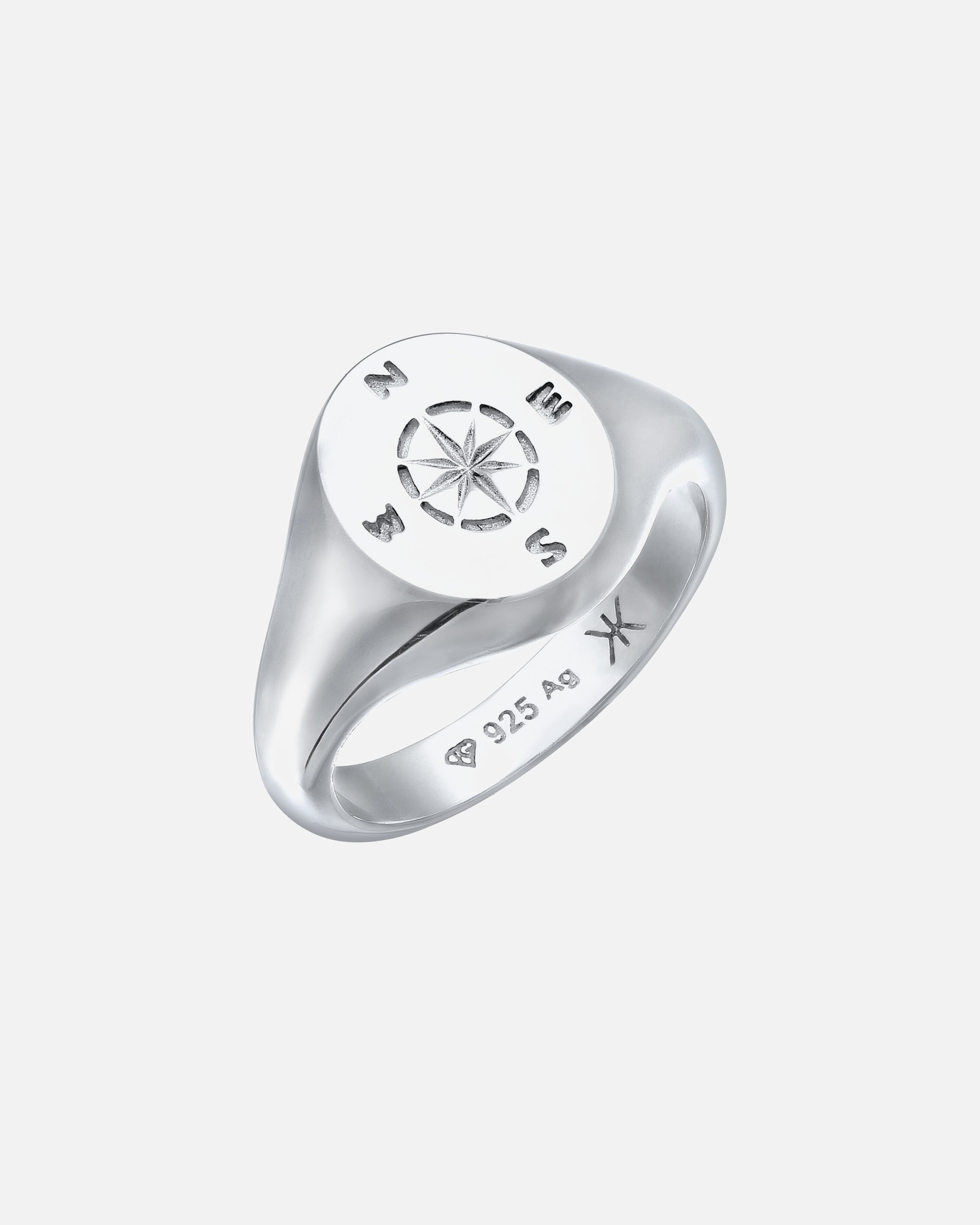 Ring für Männlich KUZZOI Siegelring Kompass 925 Sterling Silber 66