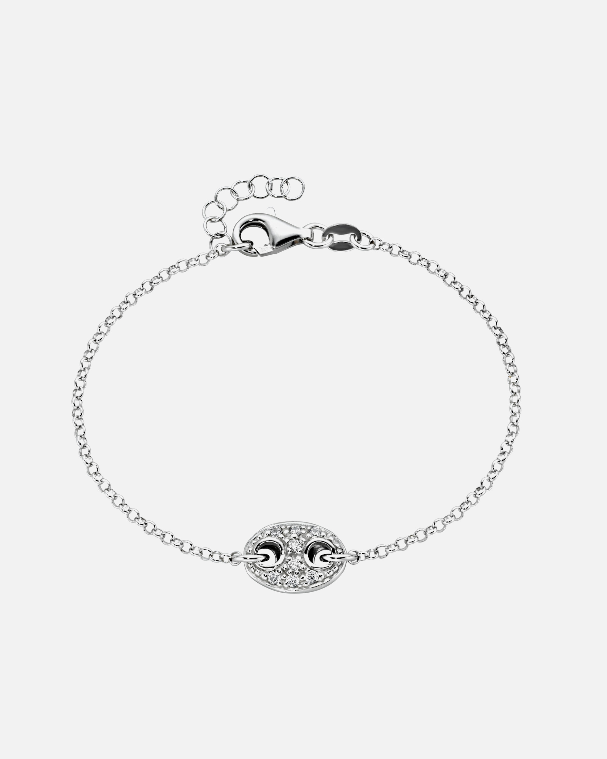 Armband für Unisex Smart Jewel Armband Mittelteil mit Zirkonia, Silber 925 Silber