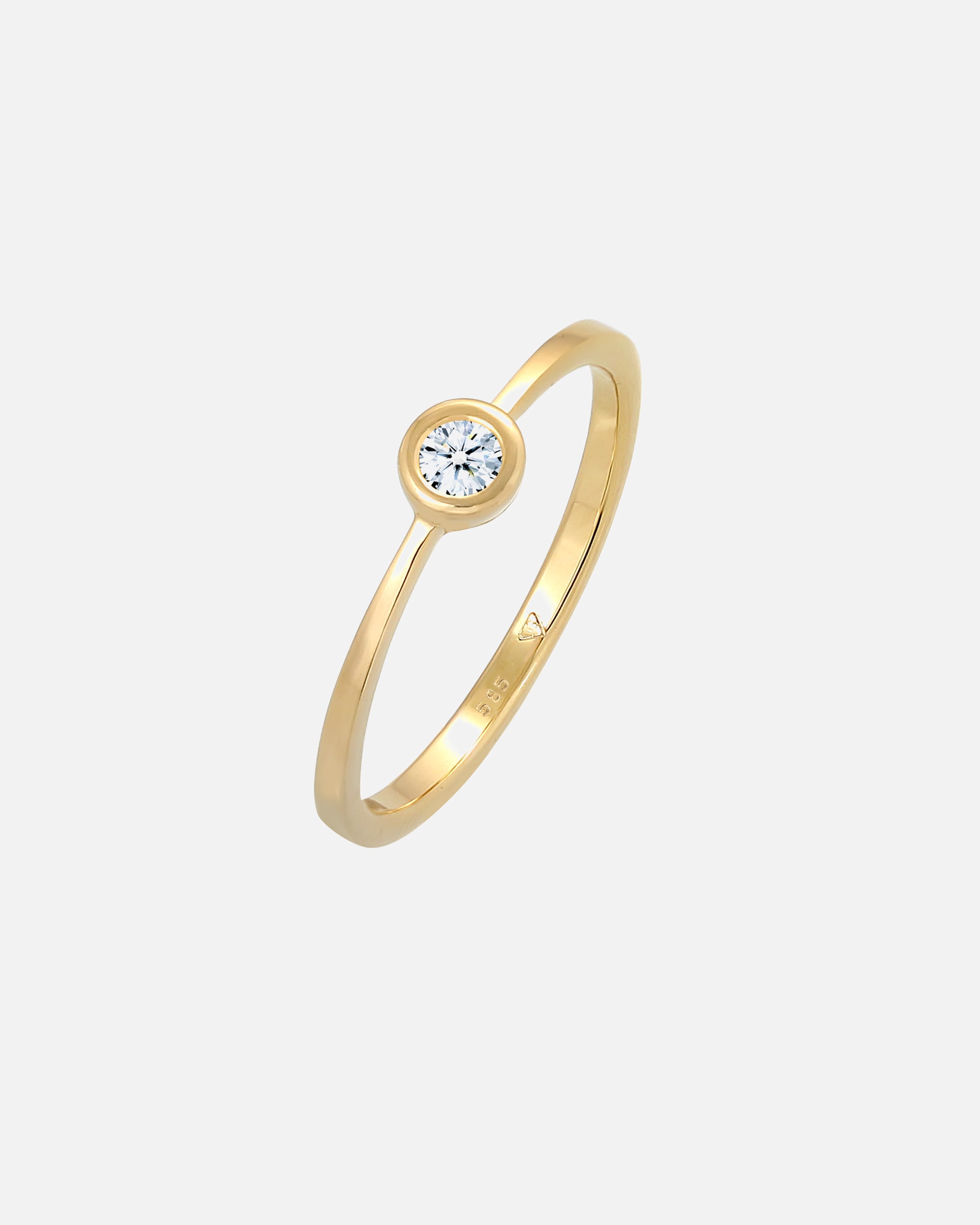 Ring für Weiblich Elli DIAMONDS Verlobung Solitär Diamant 0.06 ct. 585 Gelbgold 56