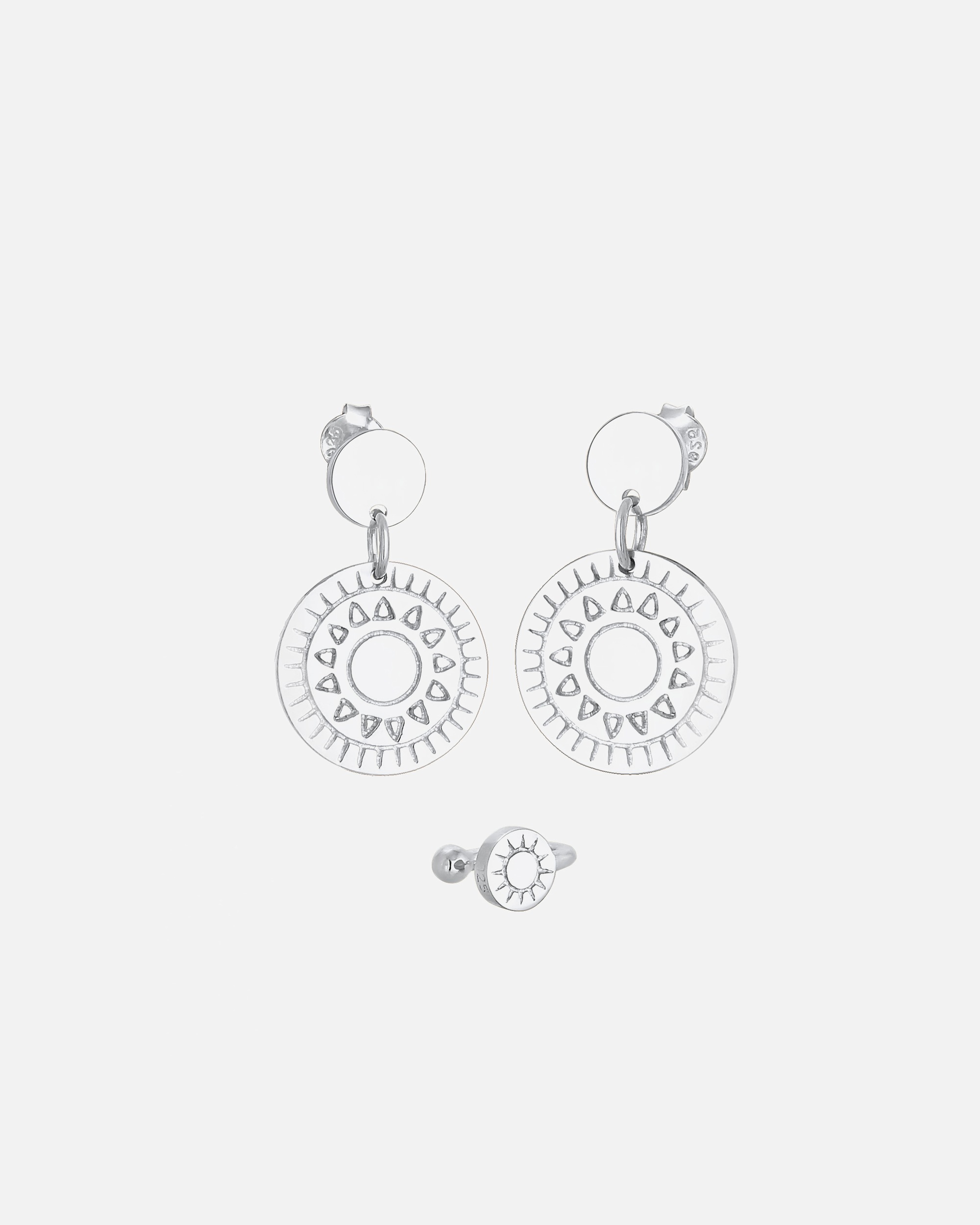 Ohrringe für Weiblich Elli 2er Set Ornament Ohrhänger Earcuff 925 Silber 1 Stück
