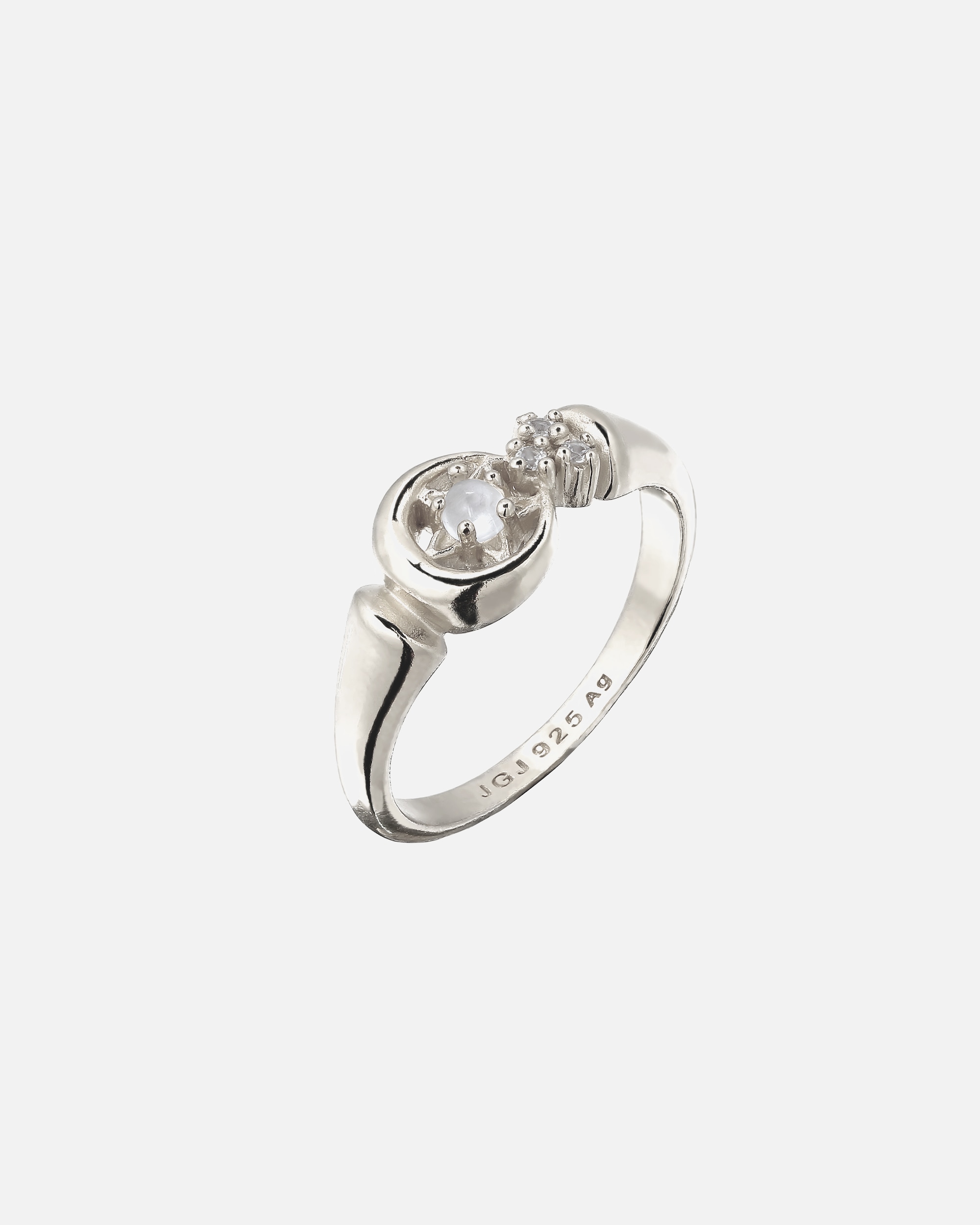 Ring für Männlich KUZZOI Stern Mondstein Regenbogen 925 Sterling Silber 66