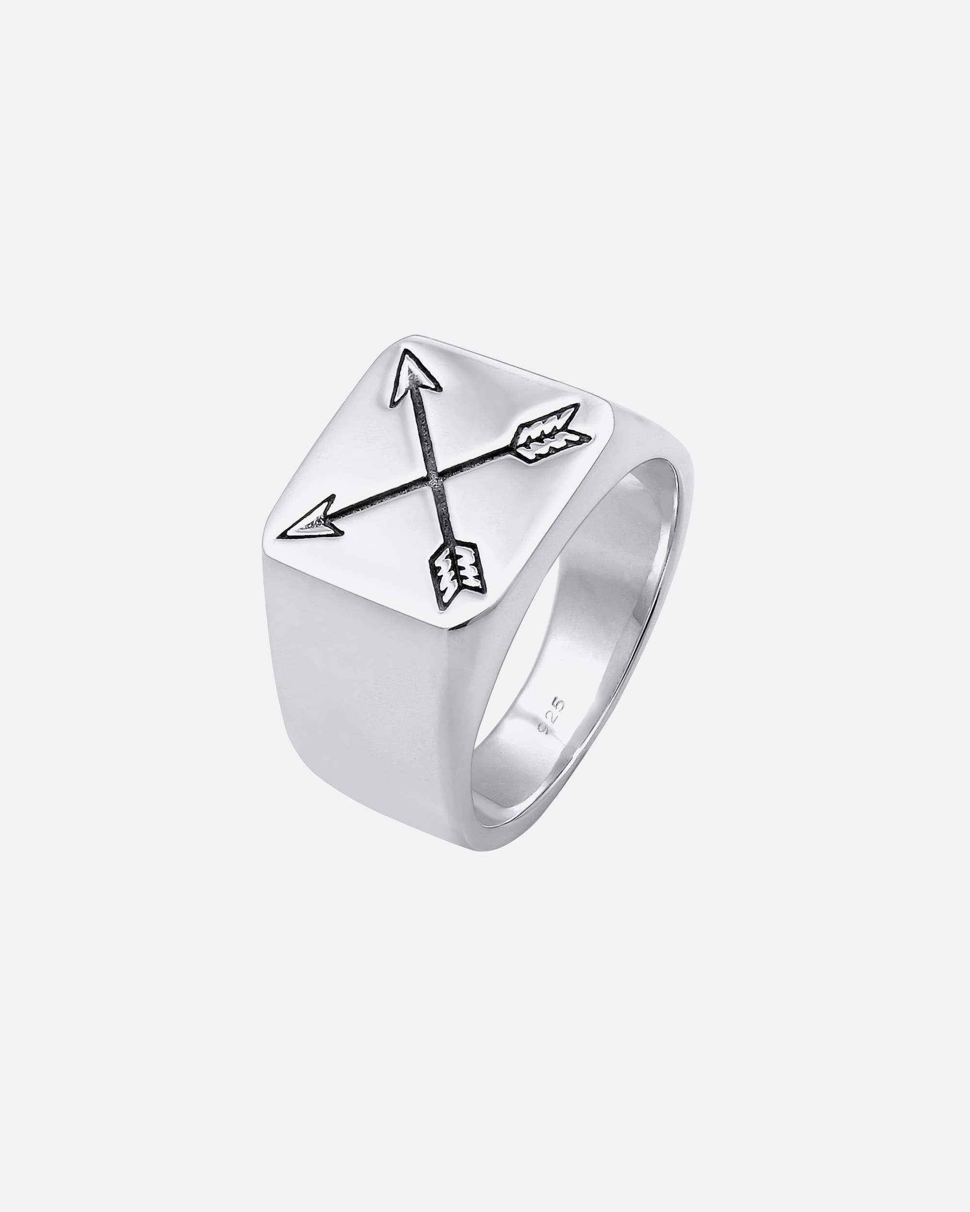 Ring für Männlich KUZZOI Herren Siegelring Matt Basic Pfeil 925 Silber 60