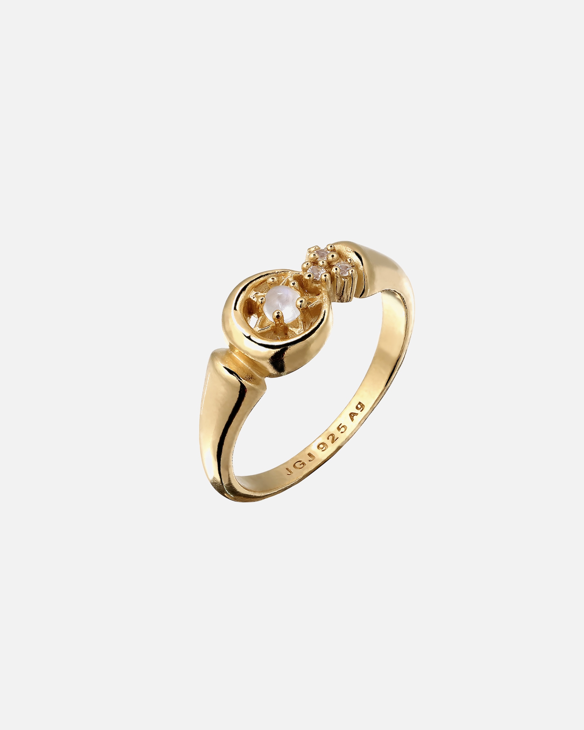 Ring für Männlich KUZZOI Stern Mondstein Regenbogen 925 Sterling Silber 62