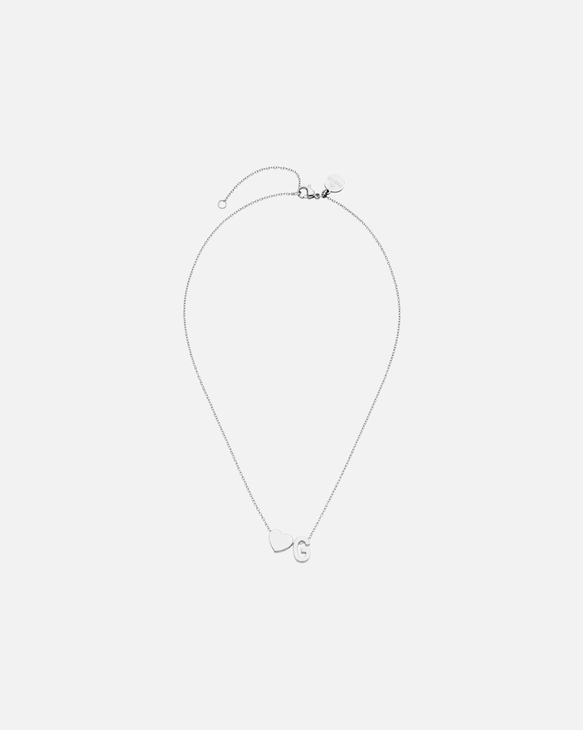 Halskette für Unisex Purelei Letter Heart G Kette 100% Edelstahl Silber
