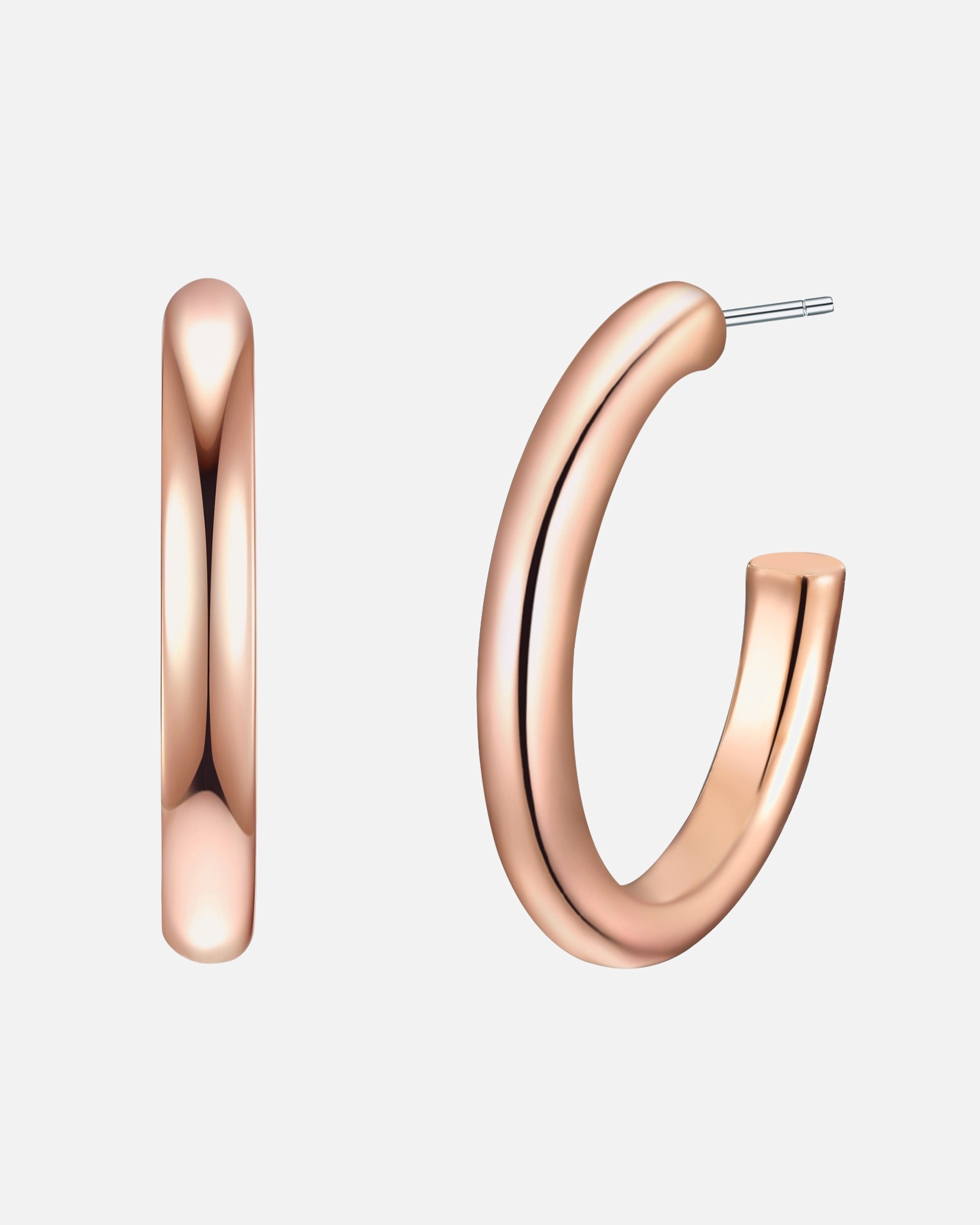 Creolen für Weiblich Yokoamii Creolen Metall-Legierung in Roségold 1 Stück