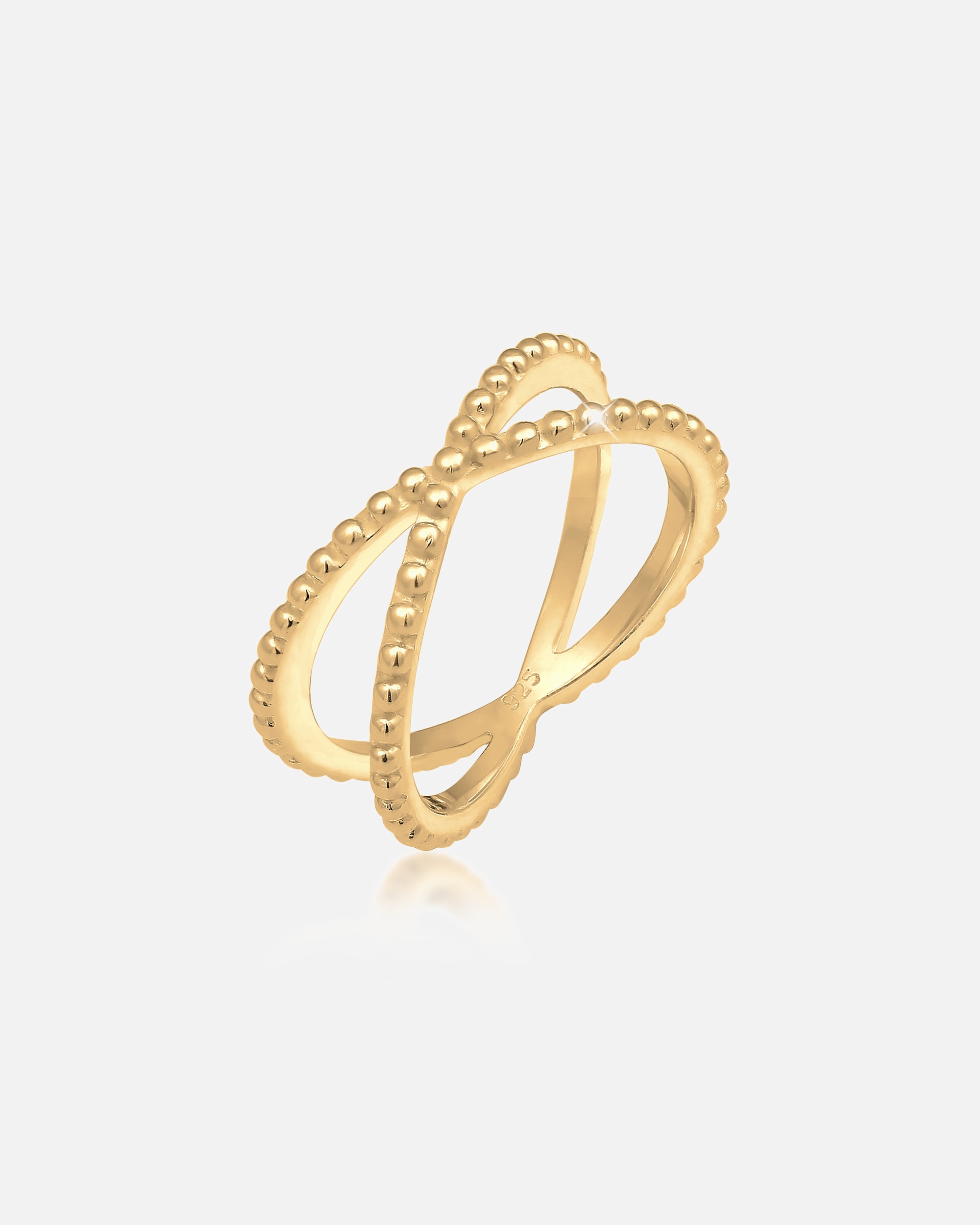 Ring für Weiblich Elli Kreuz Wickelring Criss Cross Kugel 925 Silber 56