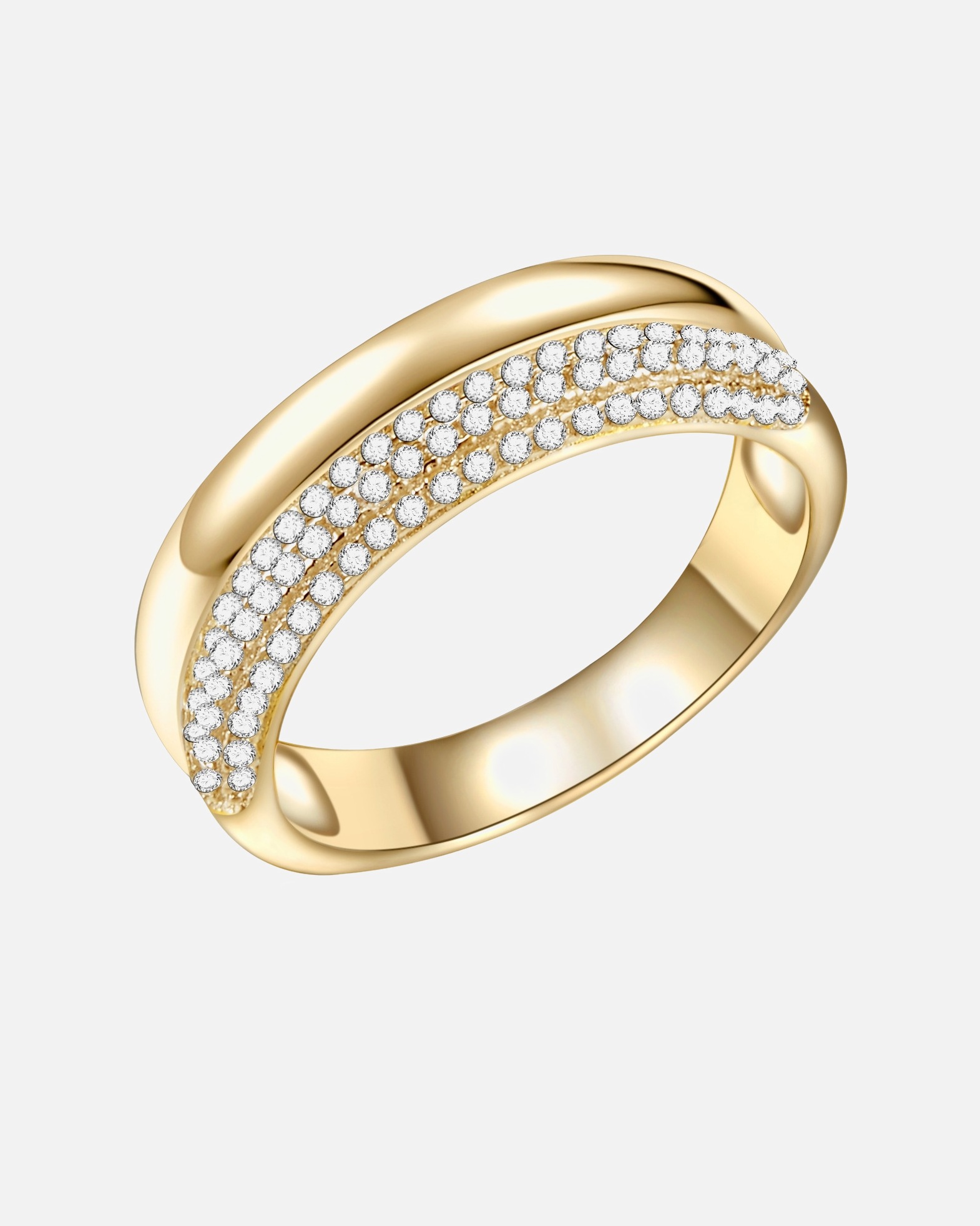 Ring für Weiblich Rafaela Donata Ring Sterling Silber Zirkonia in Gelbgold 54