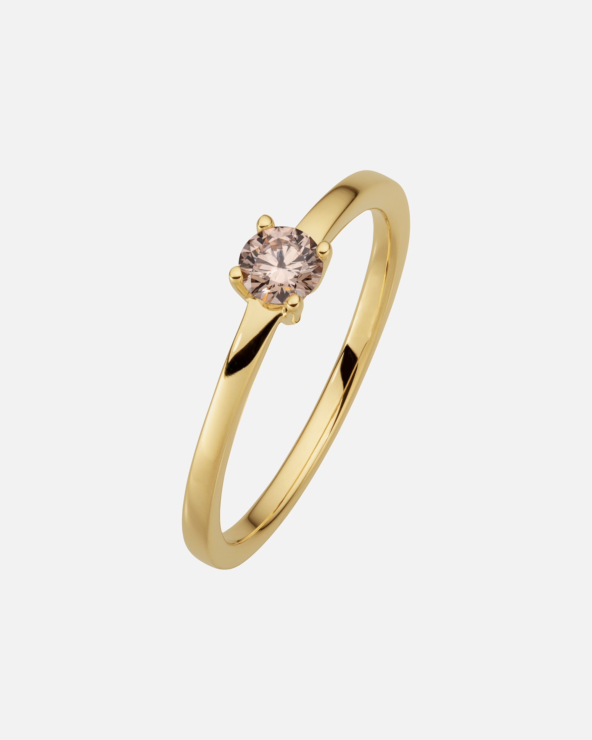Ring für Weiblich Orolino Ring 585/- Gold Brillant braun 0,25ct. 054 (17,2)