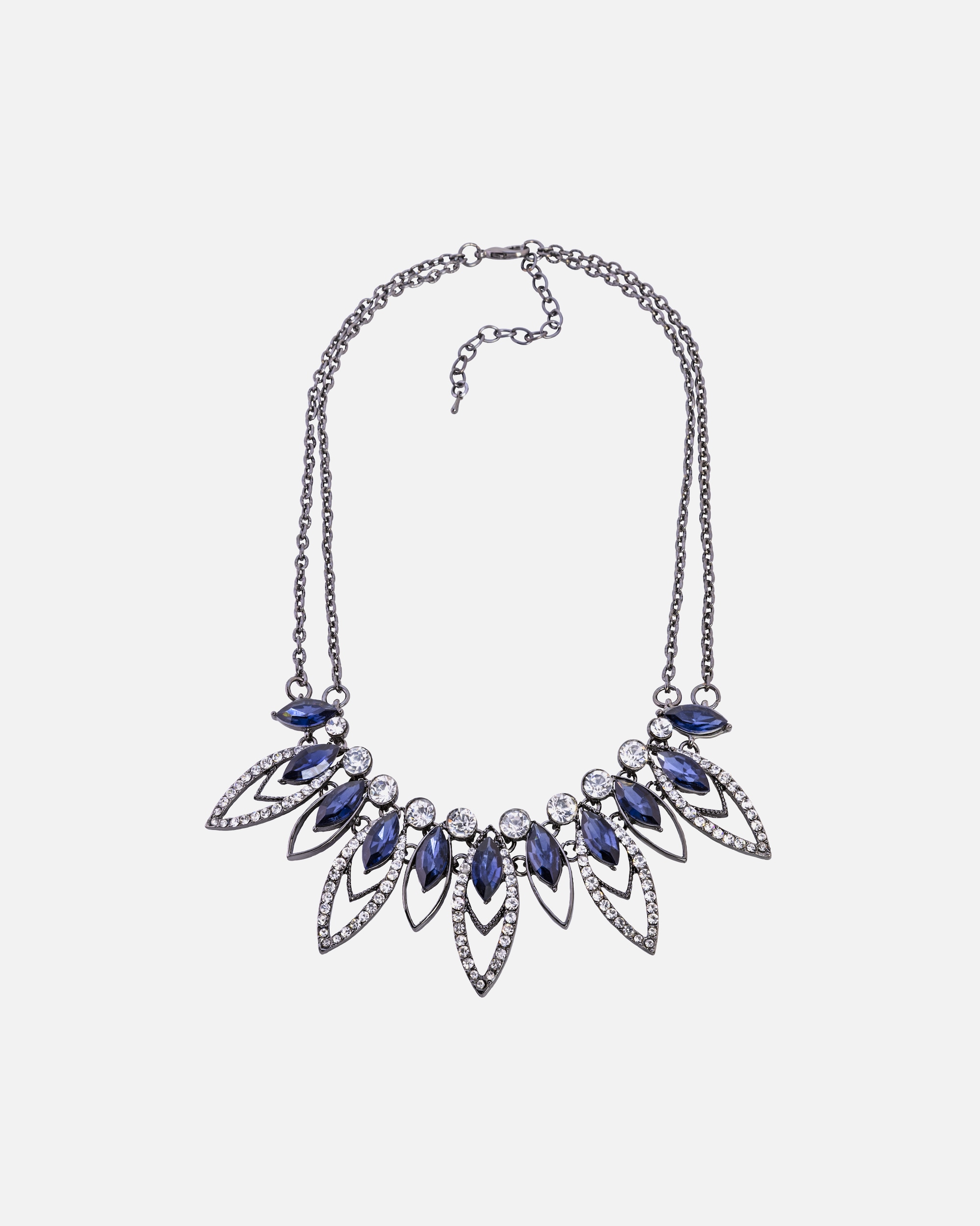 Kette für Weiblich Steuer Kette Metall Glasstein schwarz