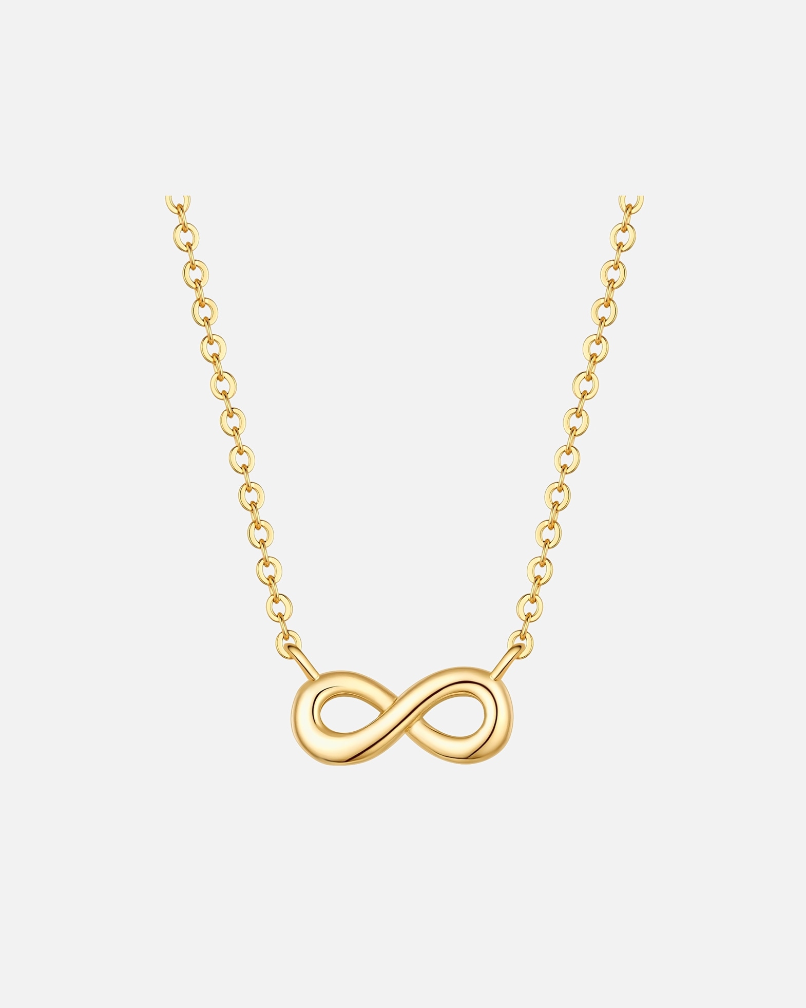 Halskette für Weiblich Lulu & Jane Halskette Infinity aus Messing in gelbgold mit Zirkonia 40,0 cm Basislänge + 7,0 cm Verlängerung