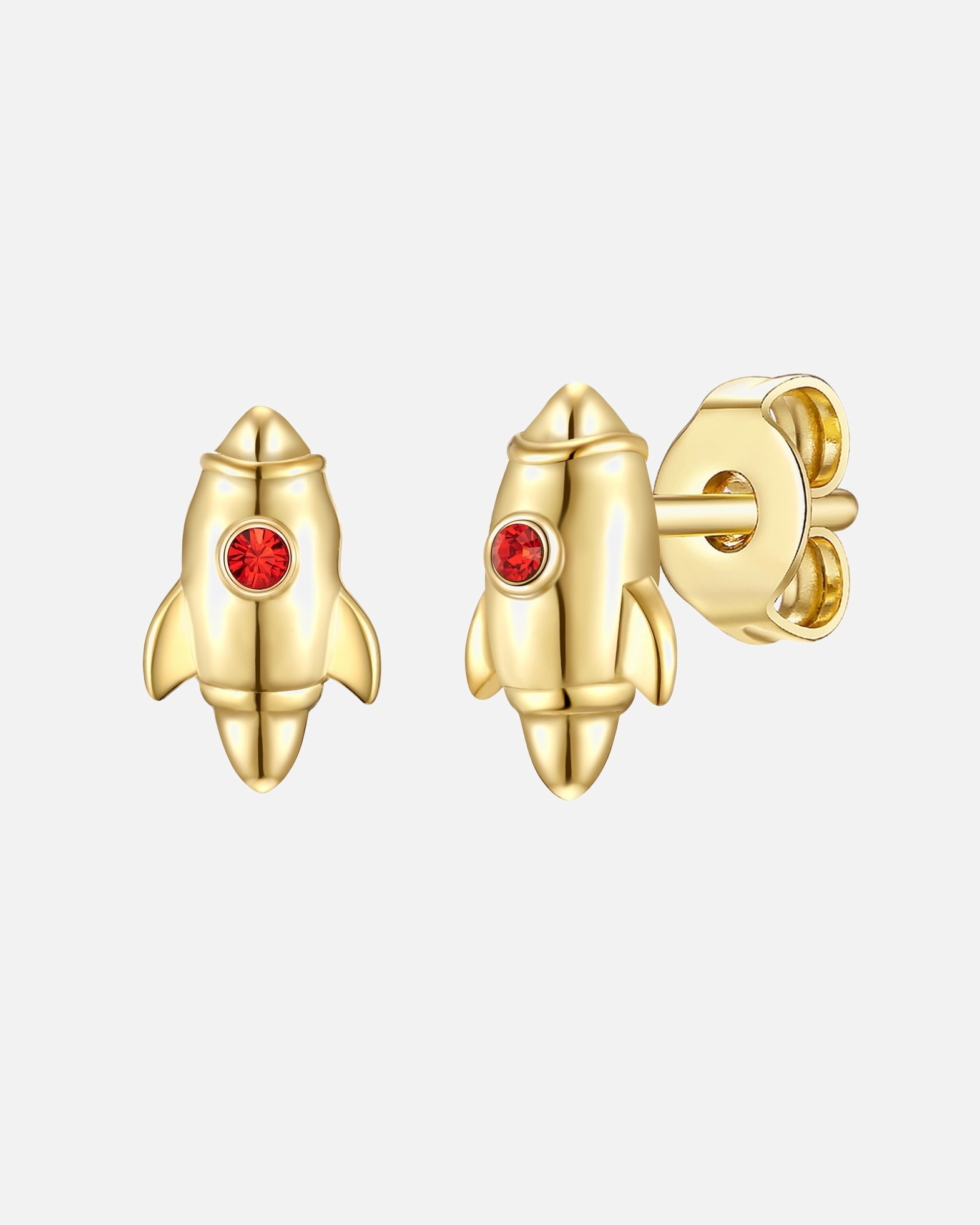 Ohrringe für Weiblich Glanzstücke München Ohrstecker Rakete Sterling Silber Zirkonia in Gelbgold 1 Stück