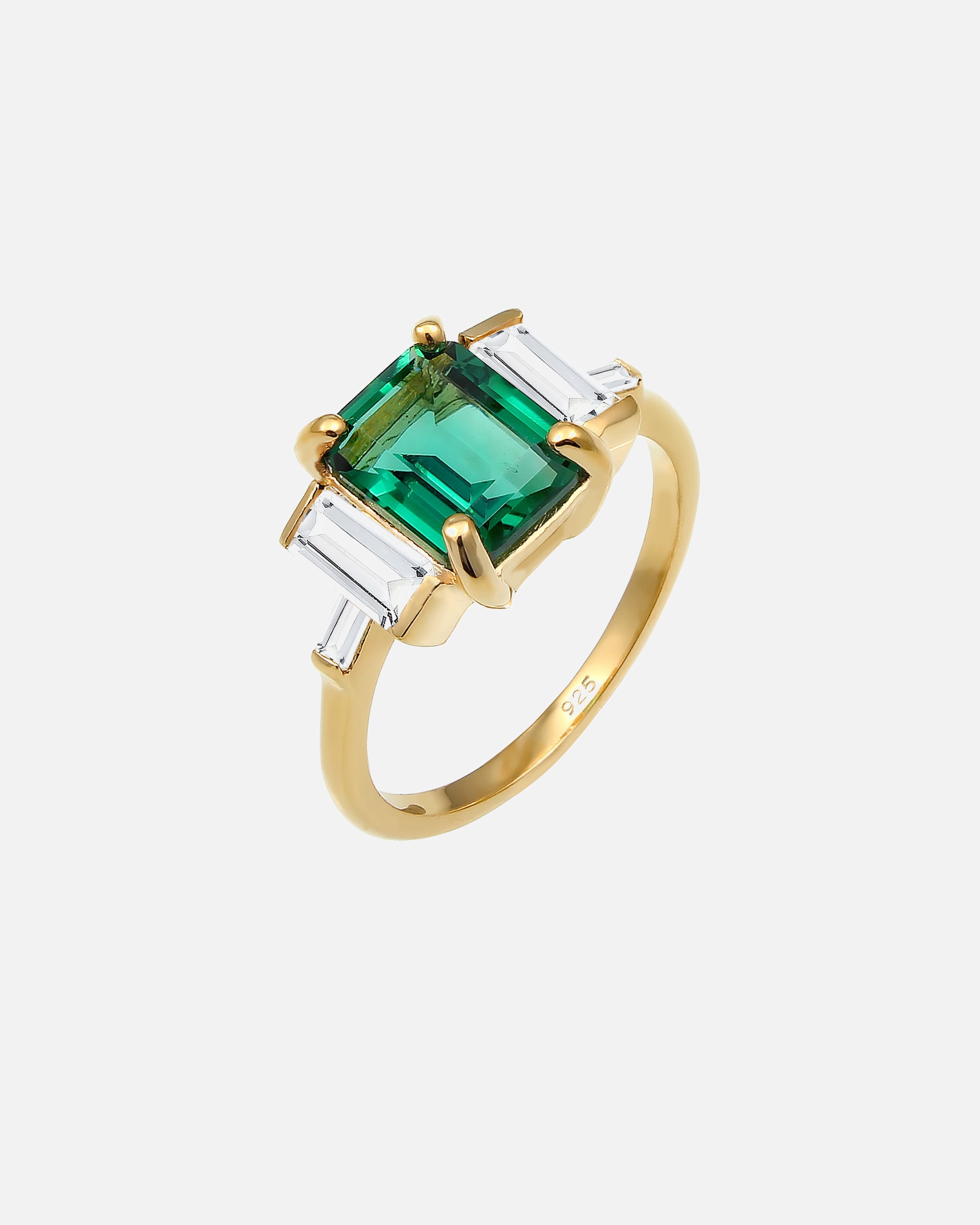 Ring für Weiblich Elli PREMIUM Cocktail Quartz Topas Edelstein 925 Silber vergoldet 52