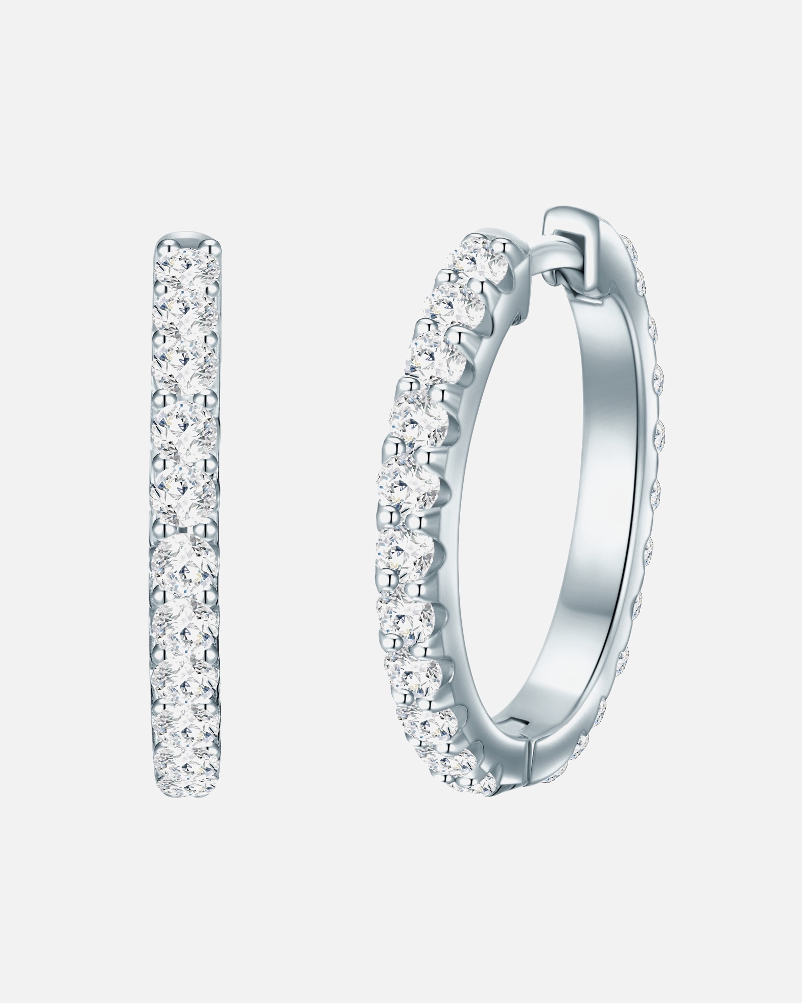 Creolen für Weiblich Trilani Creolen aus Sterling Silber in gelbgold mit Zirkonia 1 Stück