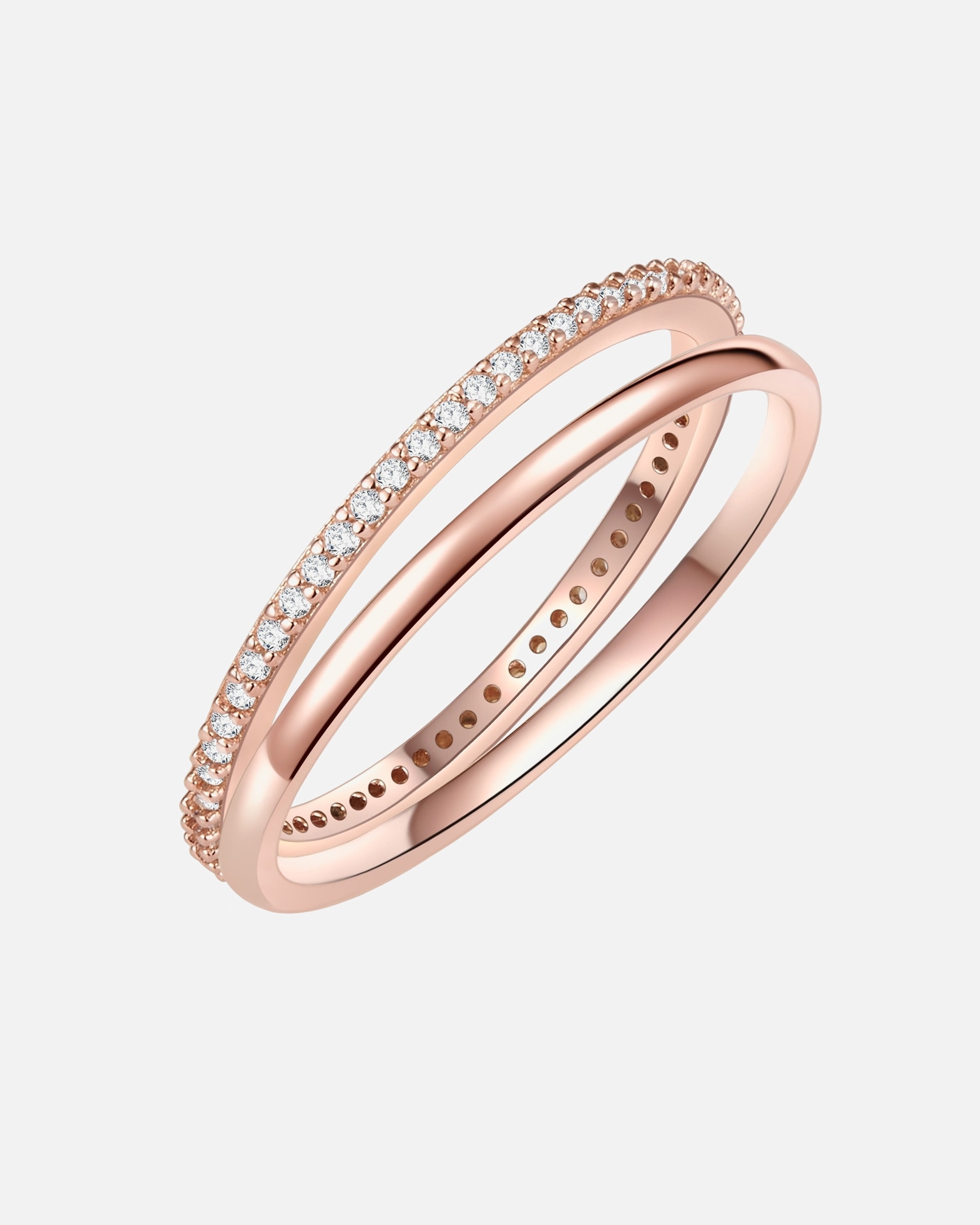 Ring für Weiblich Lulu & Jane Ring Messing Zirkonia in Roségold 52