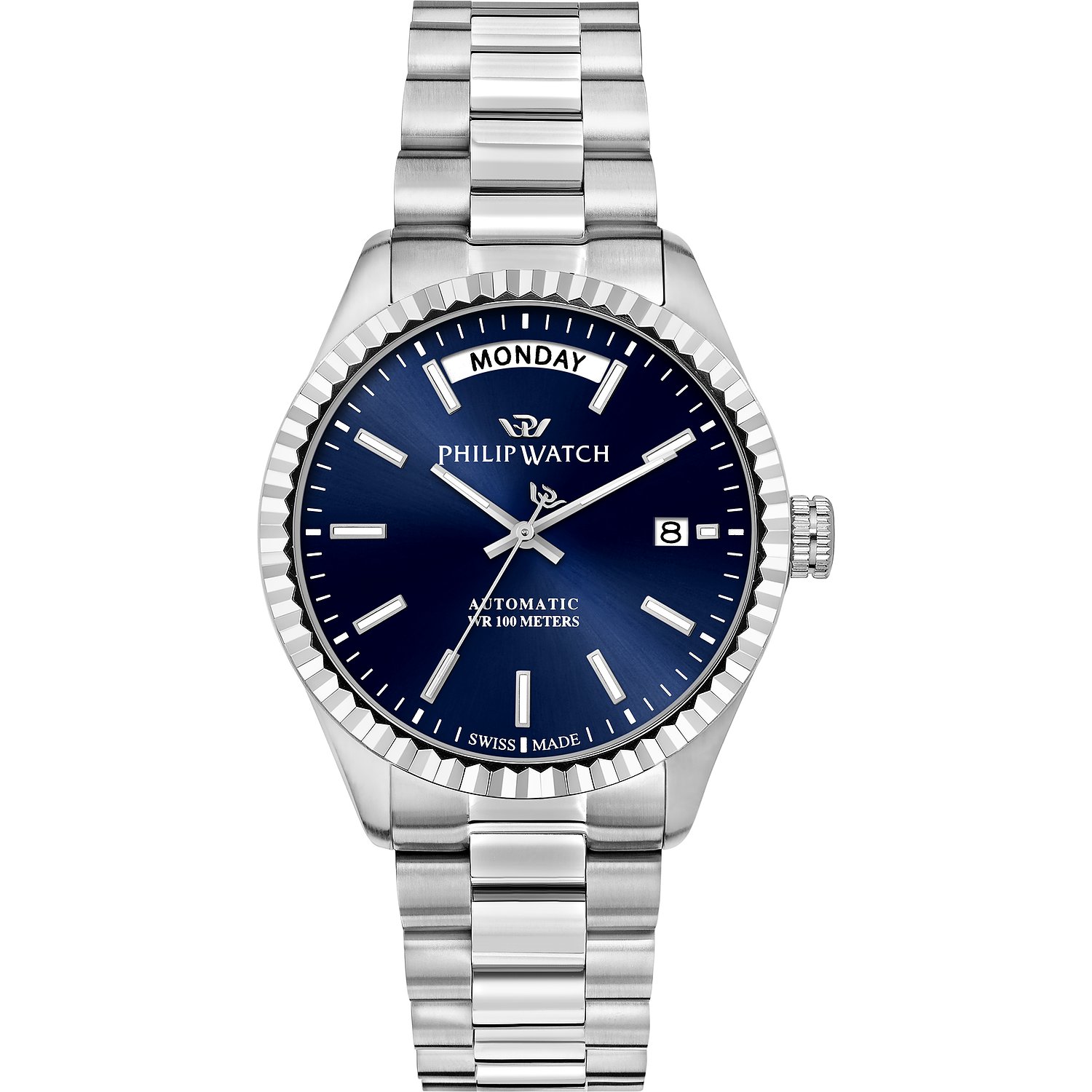blau, silber