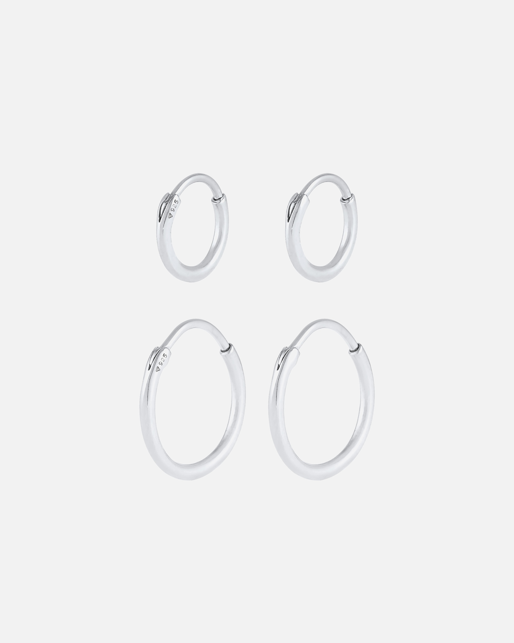 Ohrringe für Männlich KUZZOI Herren Creolen Set Duo Basic 925 Silber 1 Stück