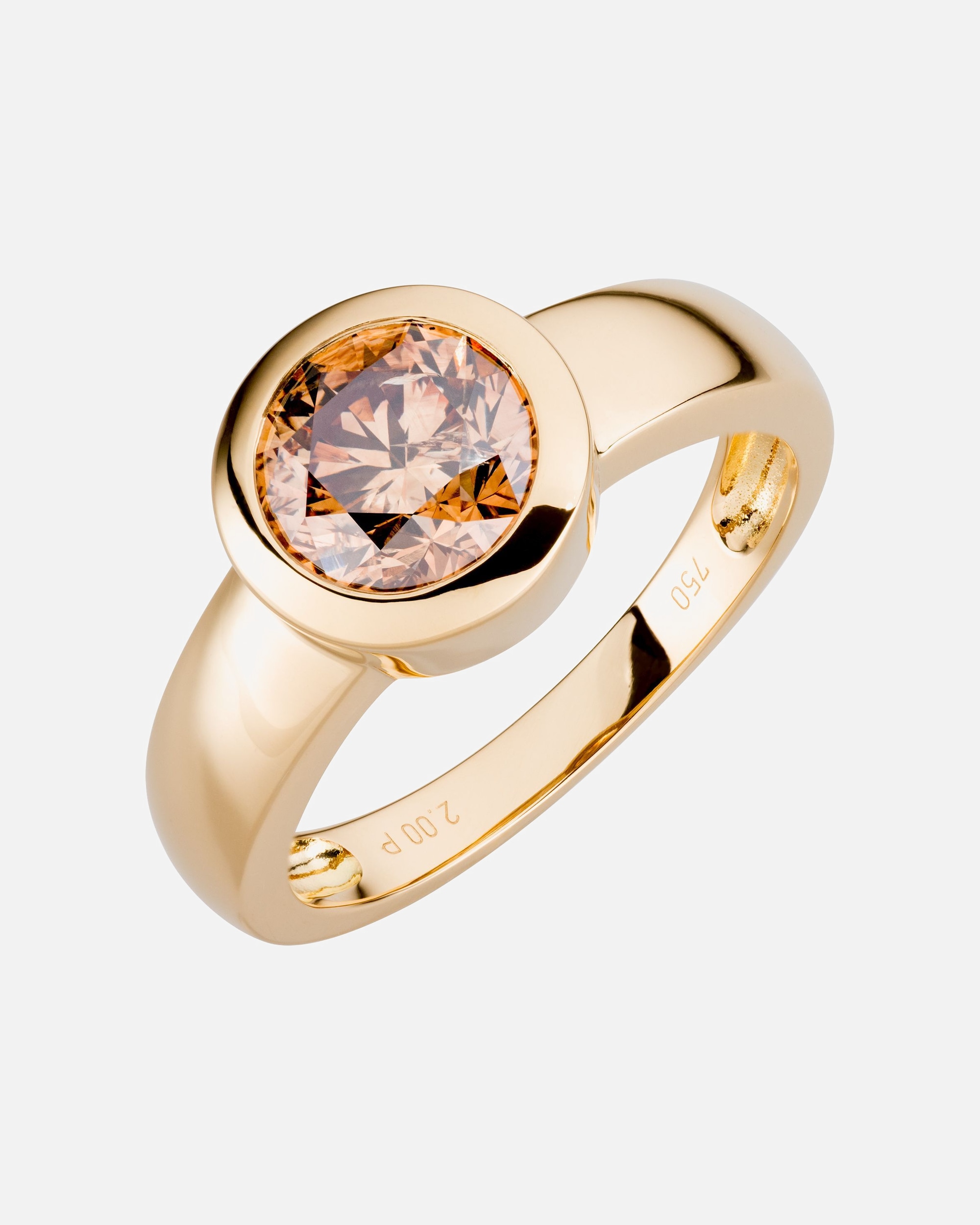 Ring für Weiblich Orolino Ring 750/- Gold Brillant champagner 2,00ct. 056 (17,8)