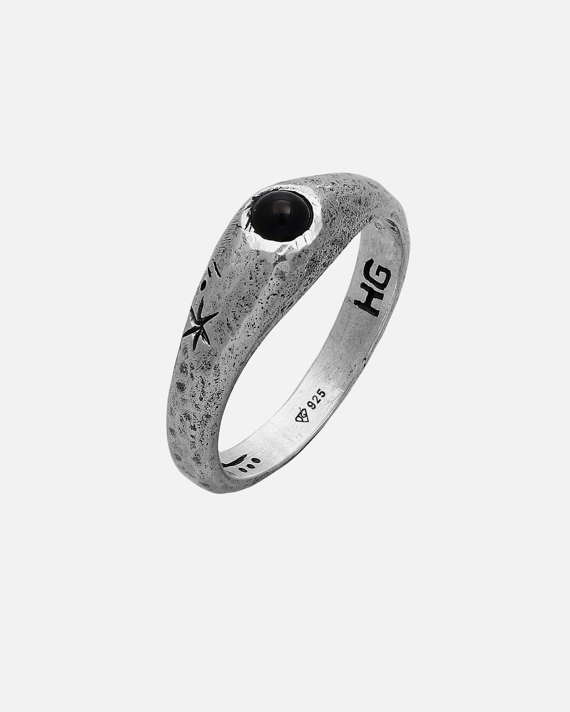 Ring für Männlich Haze & Glory Default Brand Line Siegelring Cast Away - Onyx 925 Silber 60