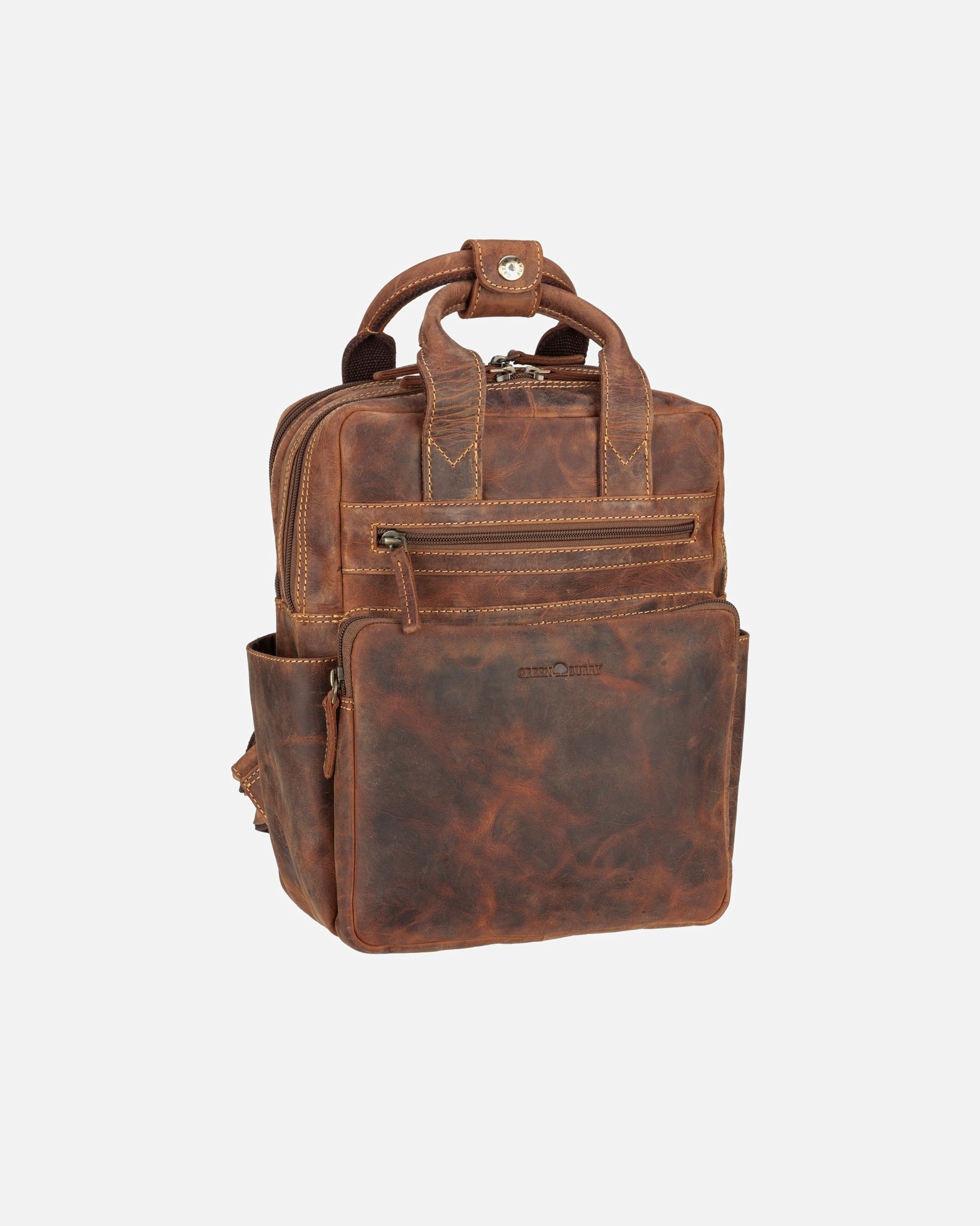 Rucksack für Weiblich Greenburry Rucksack Vintage 1567A Backpack Sattelbraun