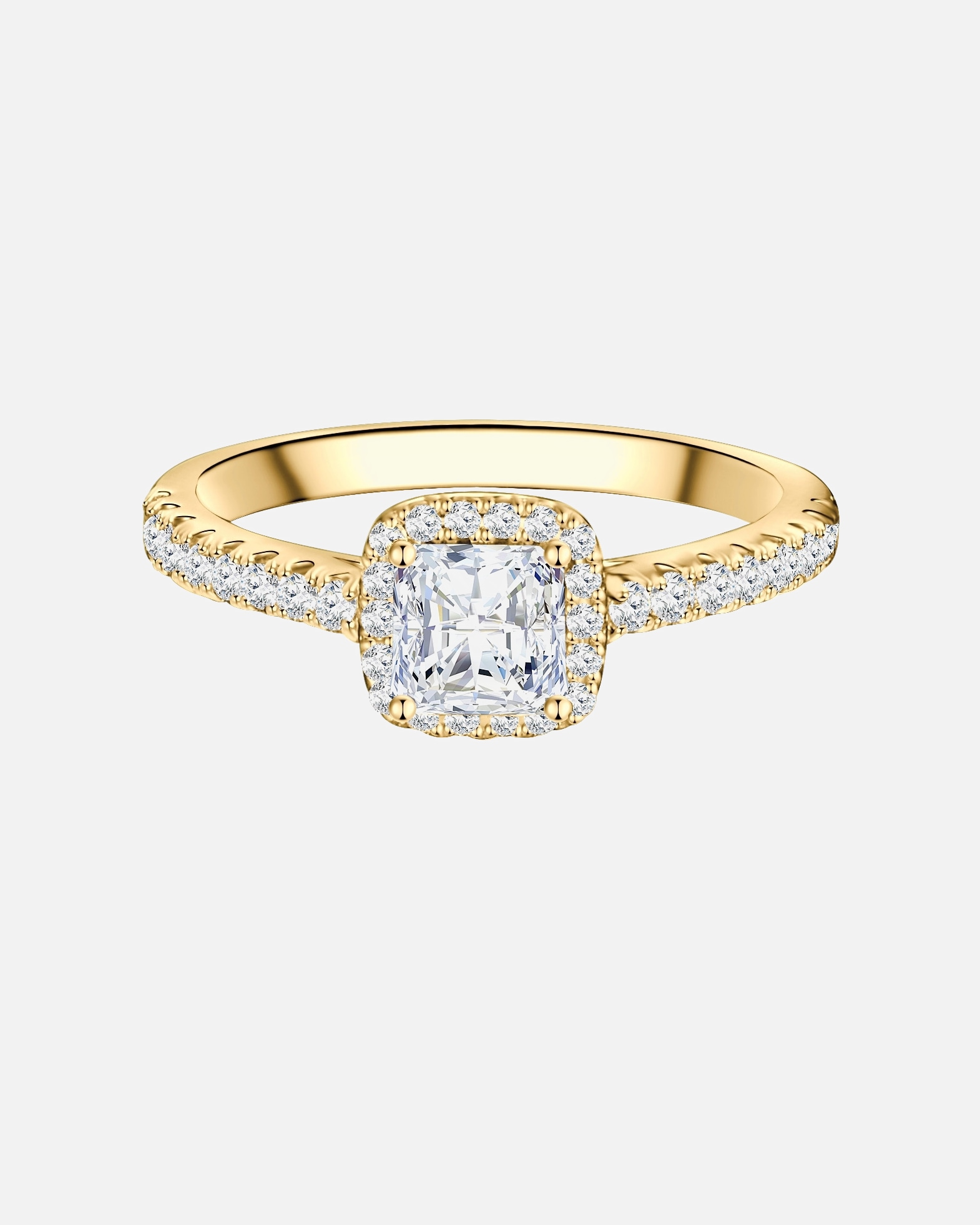Ring für Weiblich Trilani Ring aus Sterling Silber in Gelbgold mit Zirkonia 58