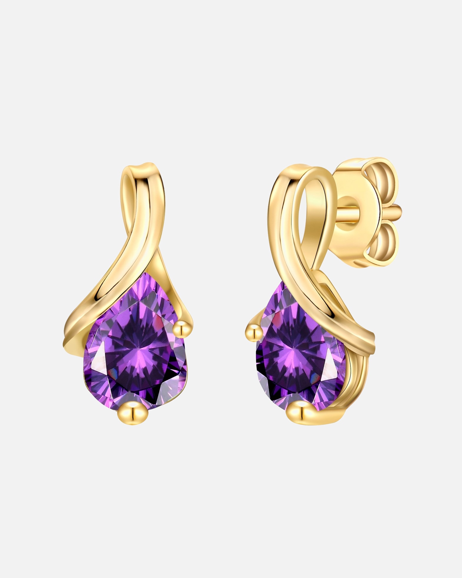 Ohrringe für Weiblich Rafaela Donata Ohrstecker aus Sterling Silber in Gelbgold mit Zirkonia 13,2 mm