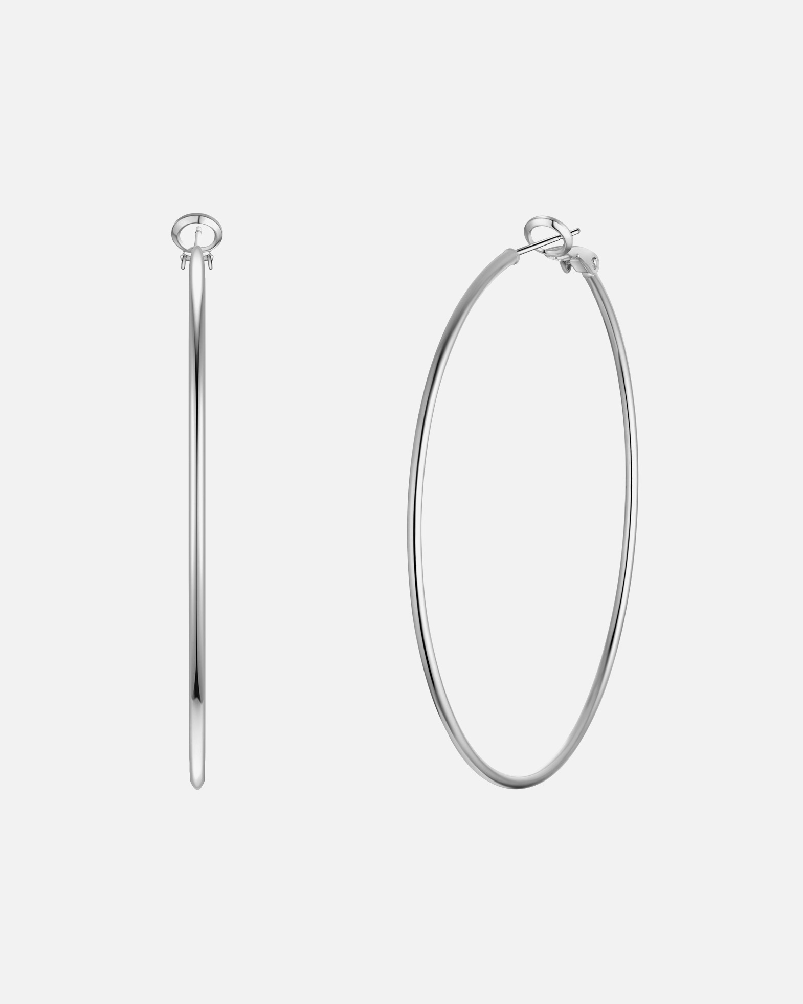 Creolen für Weiblich Yokoamii Creolen aus Messing in silber 60,0 mm