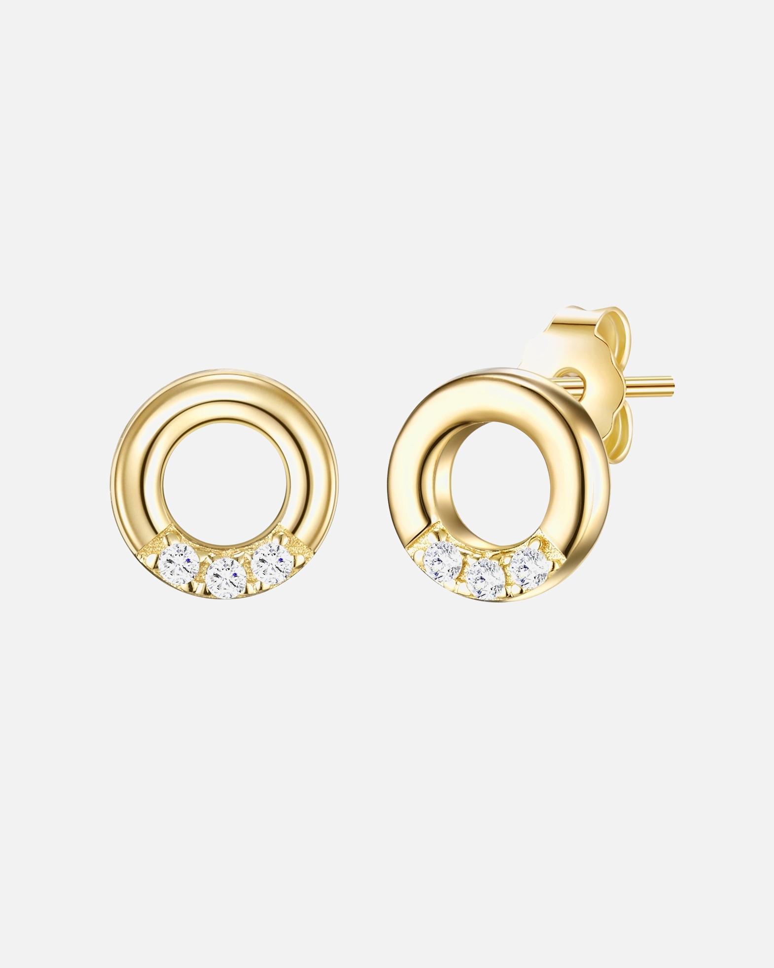 Ohrringe für Weiblich Glanzstücke München Ohrstecker Sterling Silber Zirkonia in Gelbgold 1 Stück