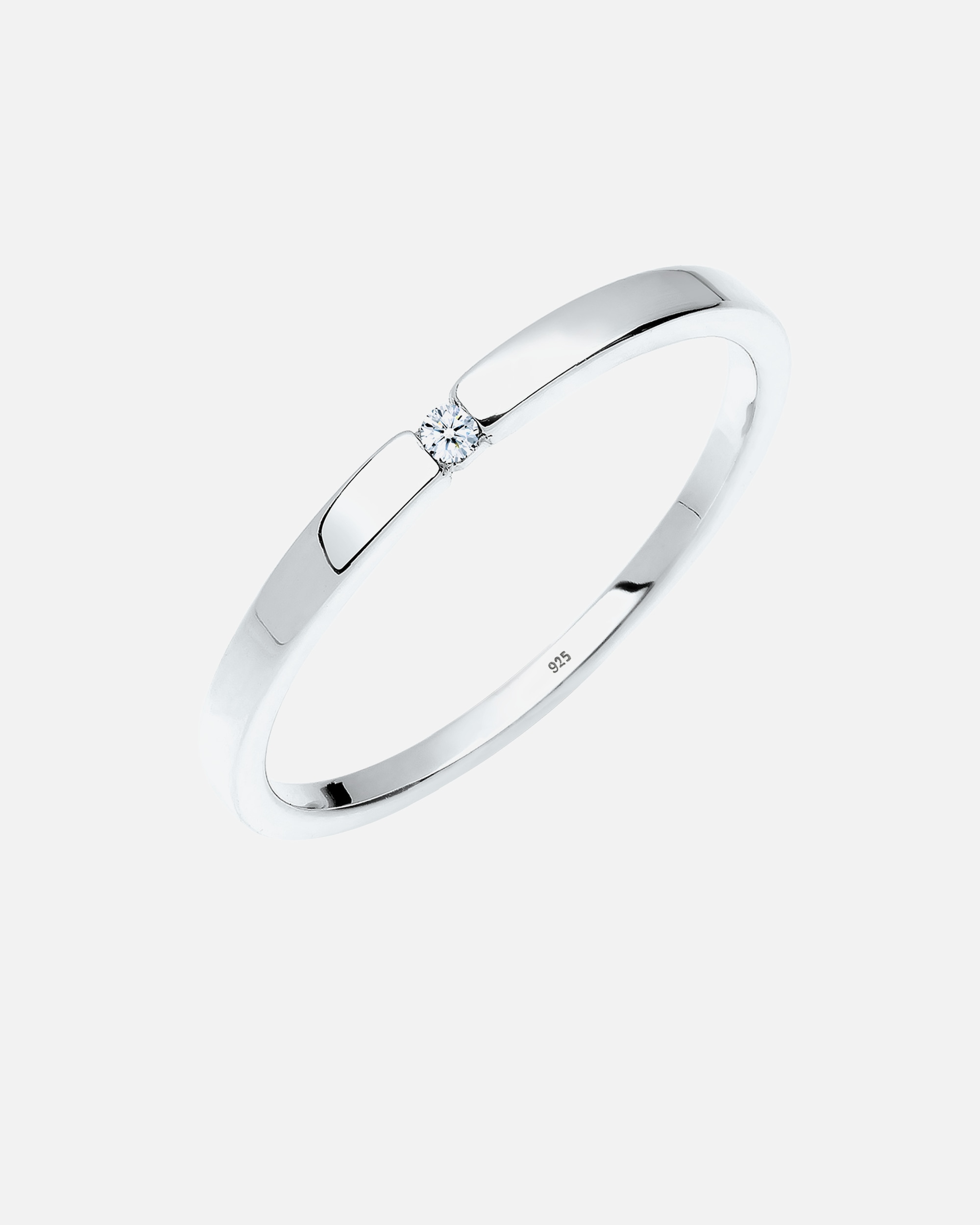 Ring für Weiblich Elli DIAMONDS Verlobungsring Klassiker Diamant (0.015 ct.) 925 Sterling Silber 54