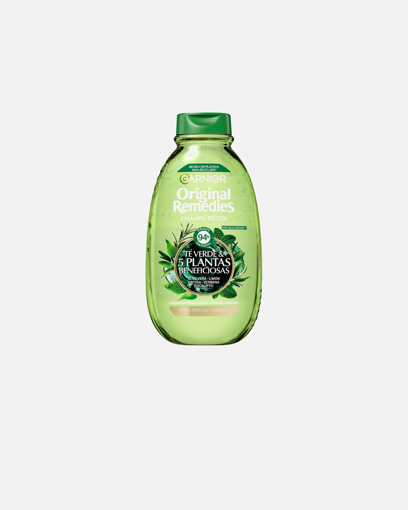 Shampoo für Unisex Garnier ORIGINAL REMEDIES Grüntee-Shampoo und 5 wohltuende Pflanzen 400 ml