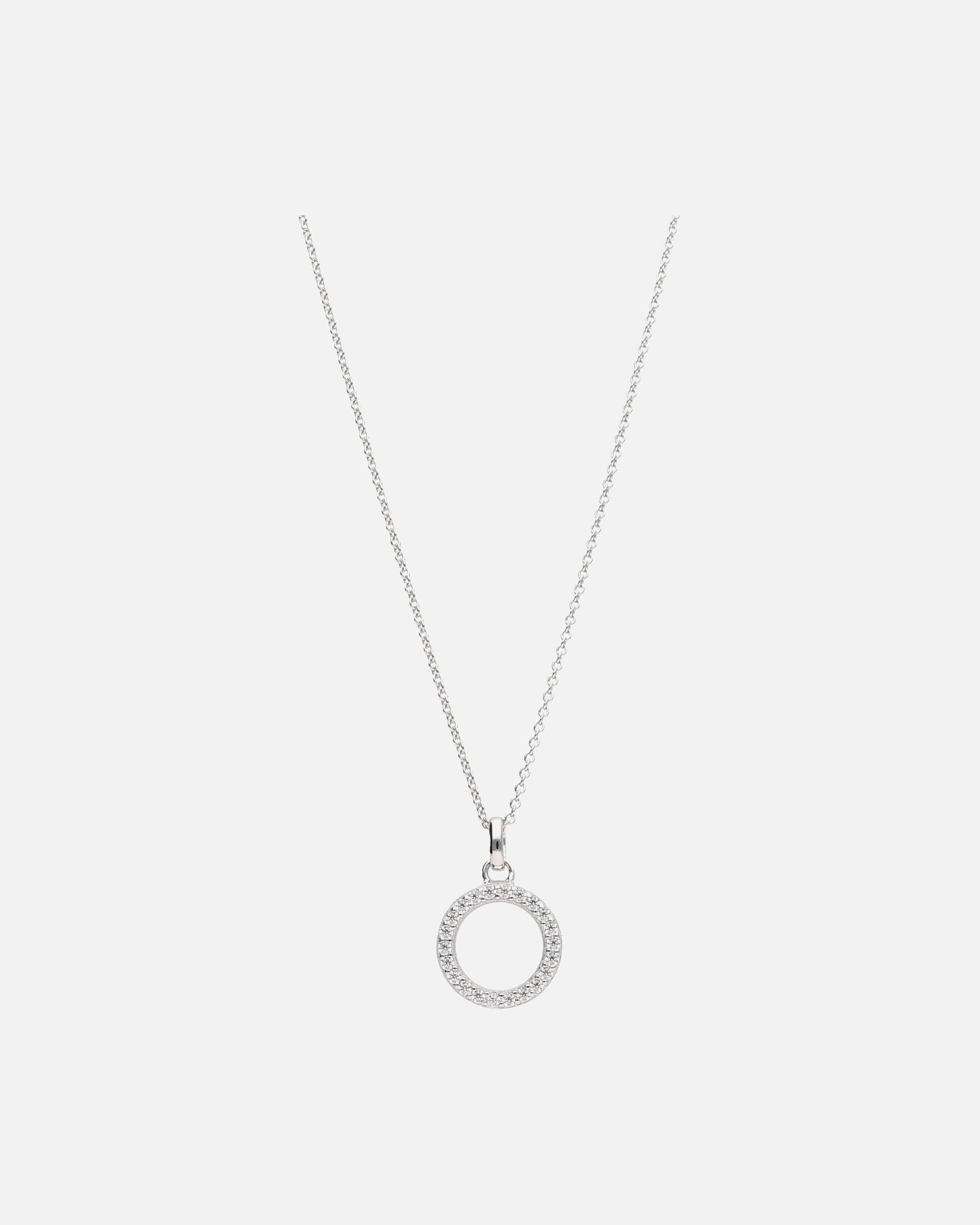 Halskette für Weiblich Smart Jewel Kette Buchstabe O mit Zirkonia Steine, Silber 925 45 cm