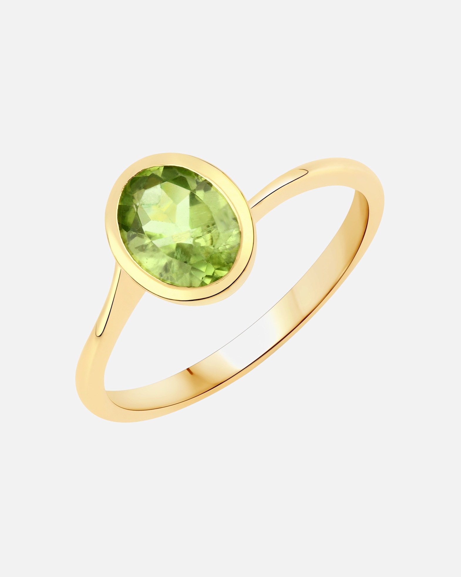 Ring für Weiblich Rafaela Donata Ring Sterling Silber Peridot in Gelbgold 50