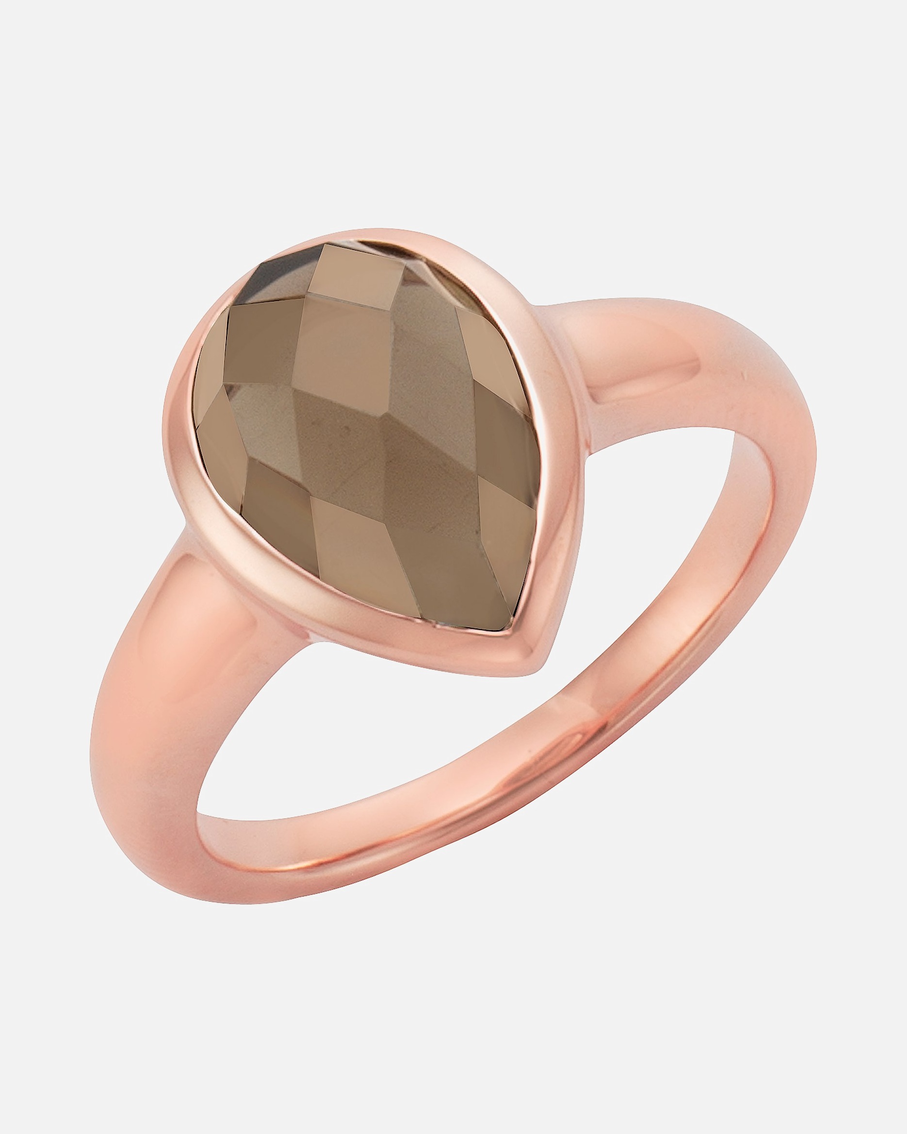 Ring für Weiblich Jamelli Ring 925/- Sterling Silber Rauchquarz braun 54