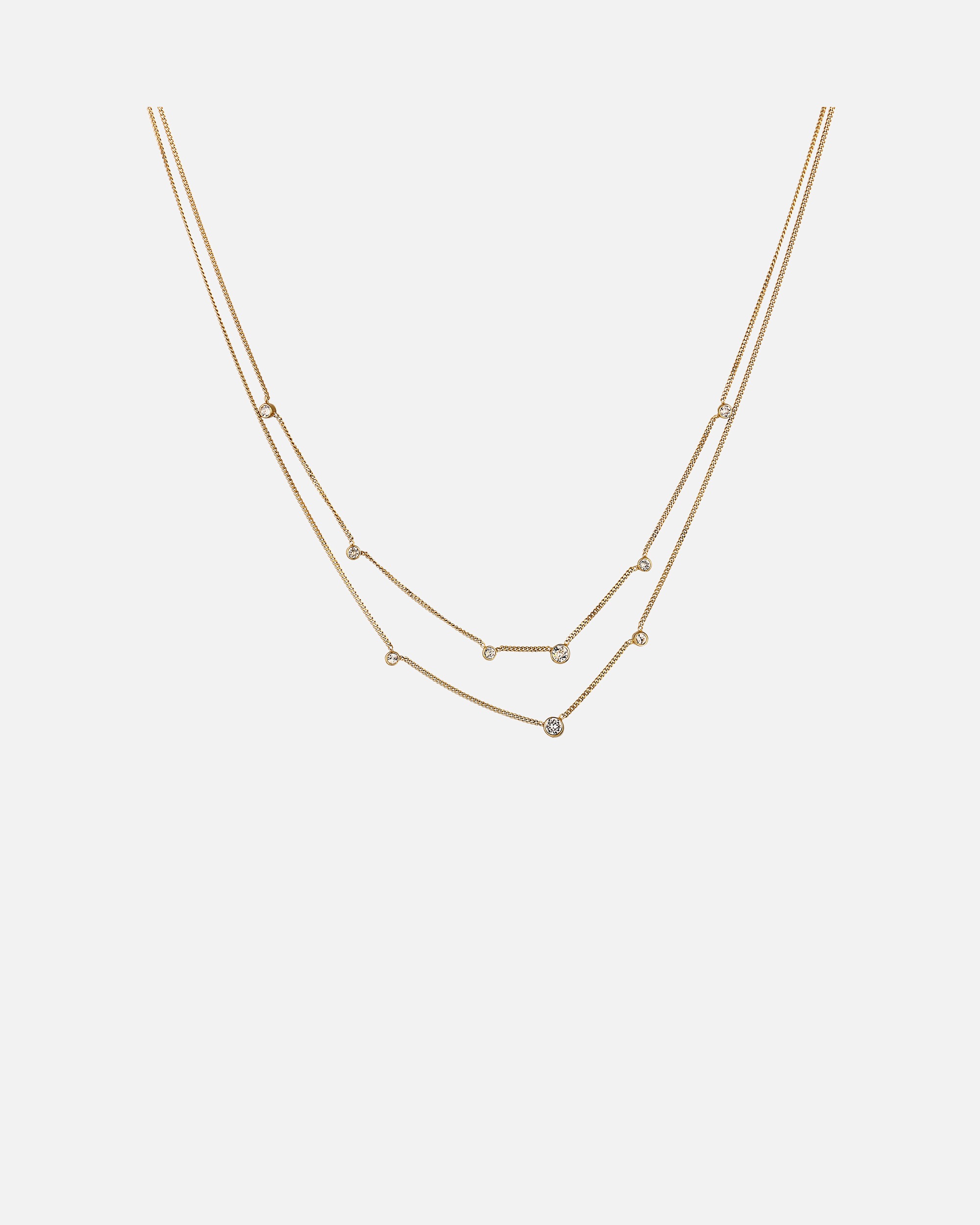 Halskette für Weiblich Elli Layer mit Kristallen von Swarovski® Weiß 925 Sterling Silber goldfarben