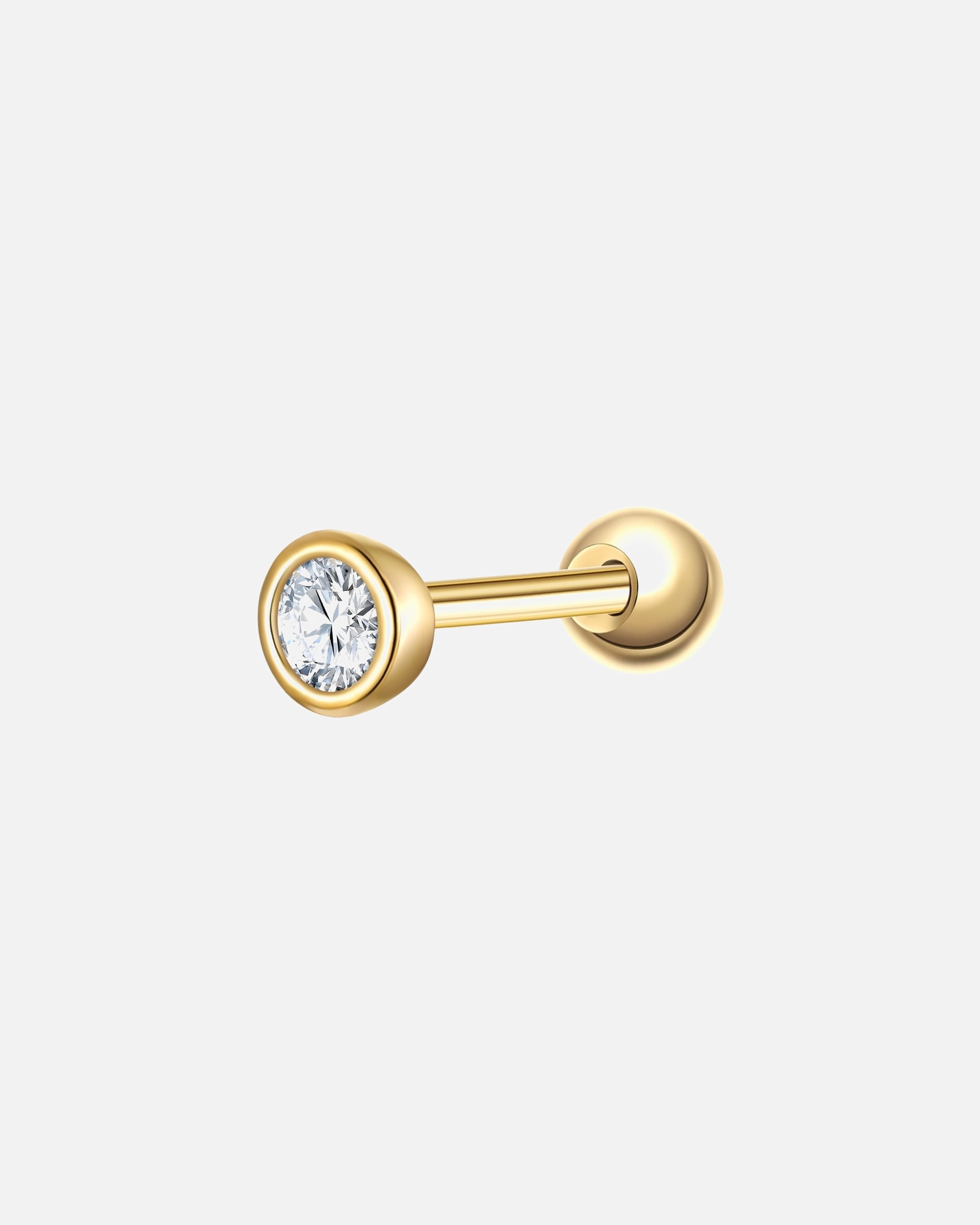 Ohrringe für Weiblich Glanzstücke München Ohrstecker aus Sterling Silber in Gelbgold mit Zirkonia 3,1 mm