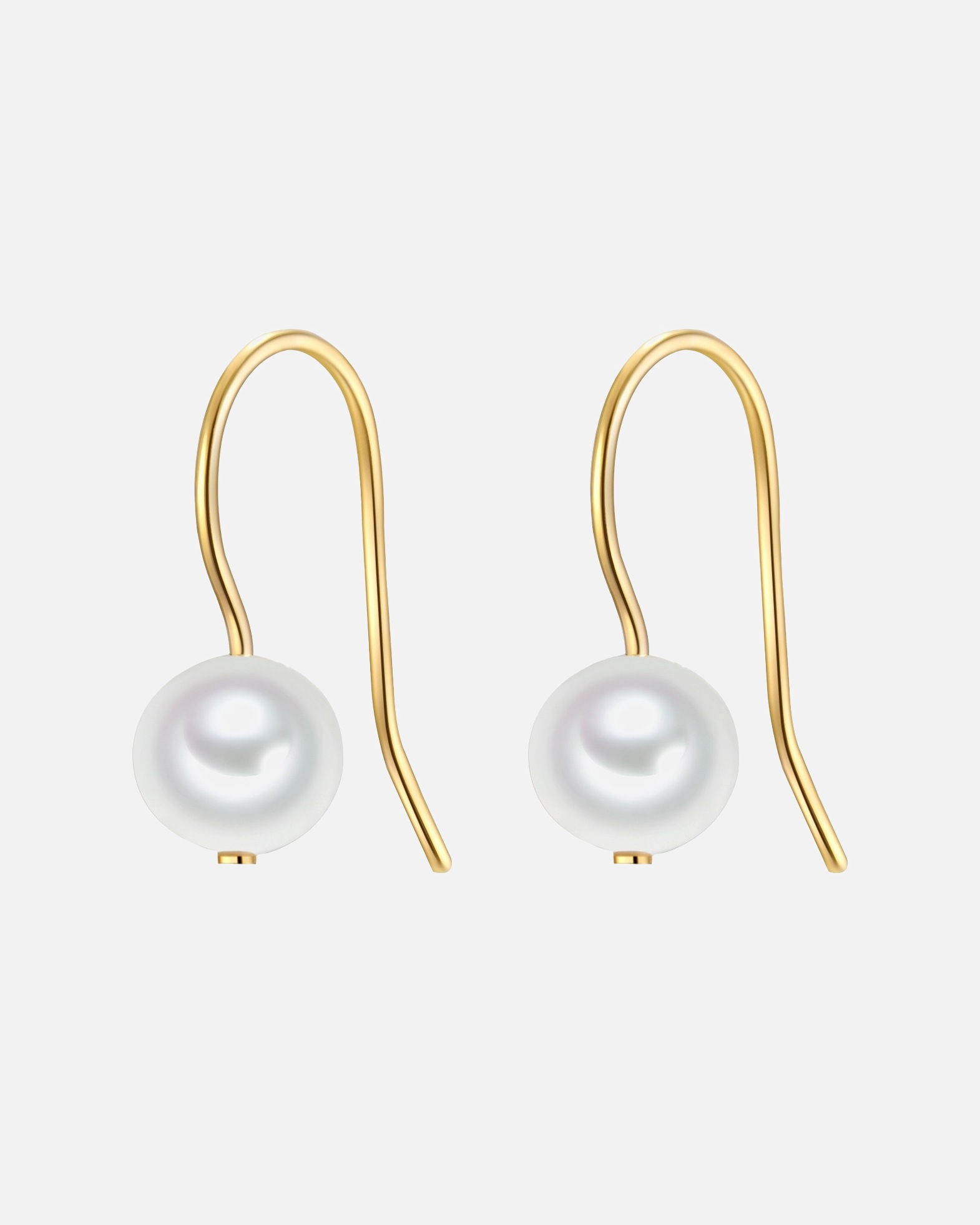 Ohrringe für Weiblich Valero Pearls Ohrhänger Sterling Silber Süßwasser-Zuchtperle in Gelbgold 1 Stück
