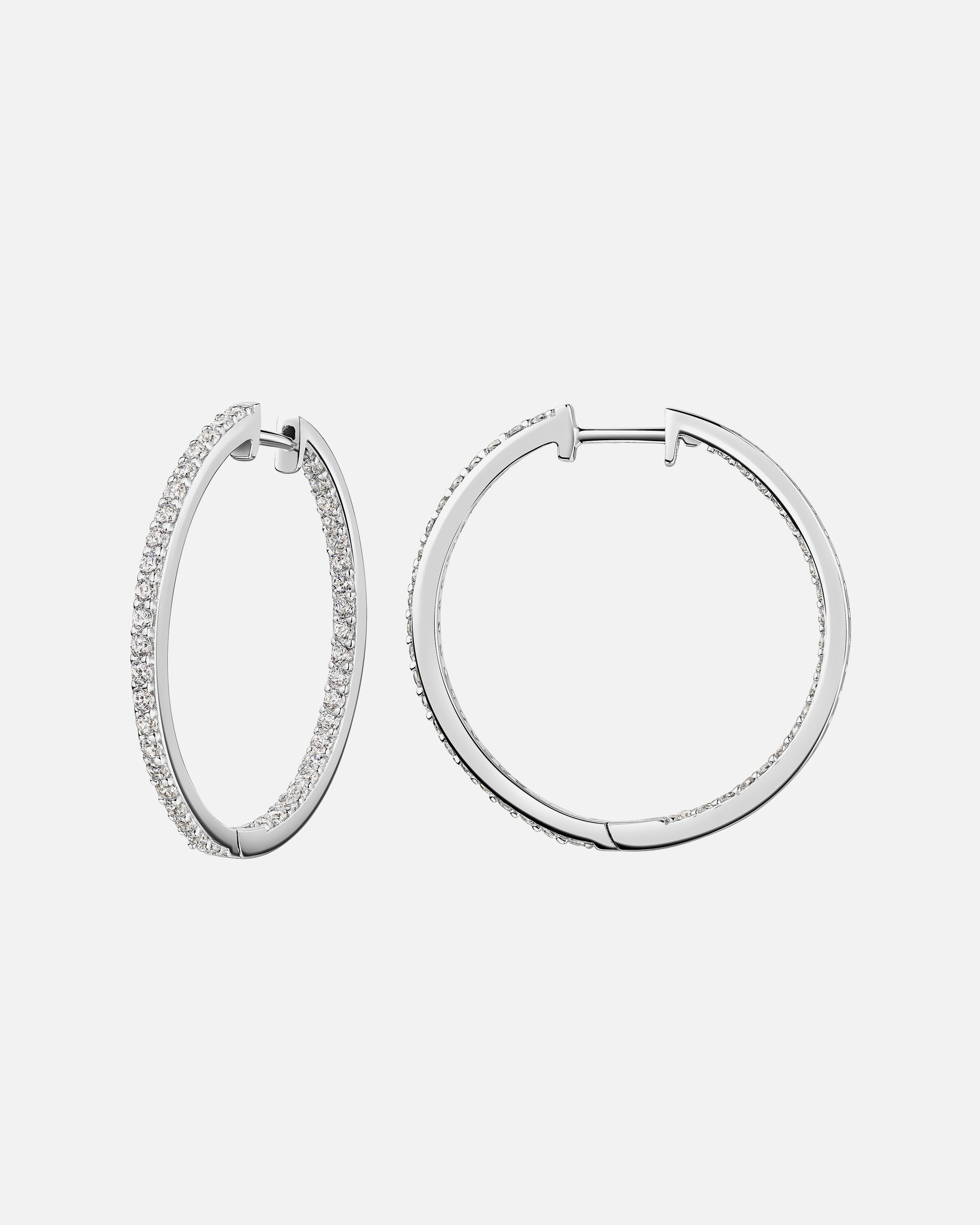 Creolen für Weiblich Celesta Creolen 925 Sterling Silber rhodiniert Zirkonia 925/- Sterling Silber Zirkonia weiß