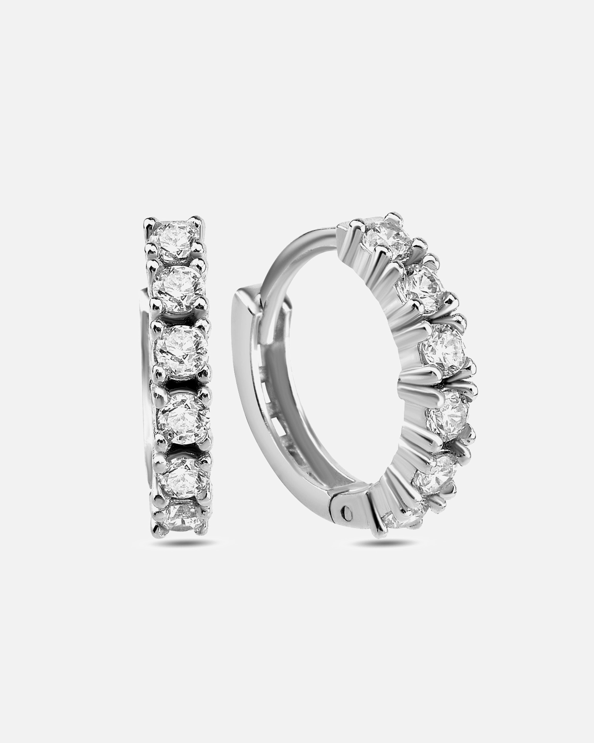 Creolen für Weiblich dKeniz Creolen 925/- Sterling Silber Zirkonia weiß Silber