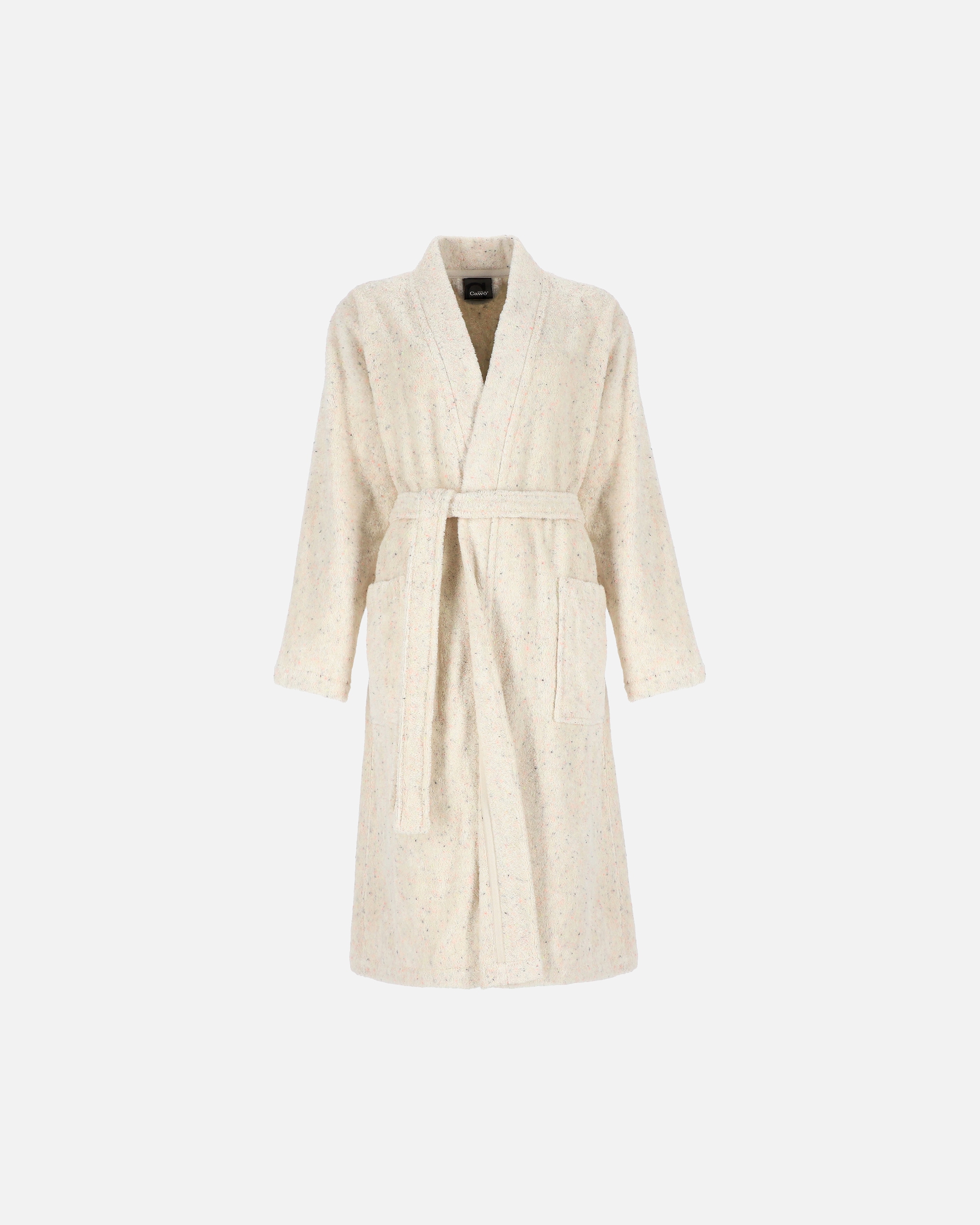 Bademantel für Unisex Cawö Cawö Bademäntel Damen Kimono Neon-Highlights 850 natur/sparkle - 33 S