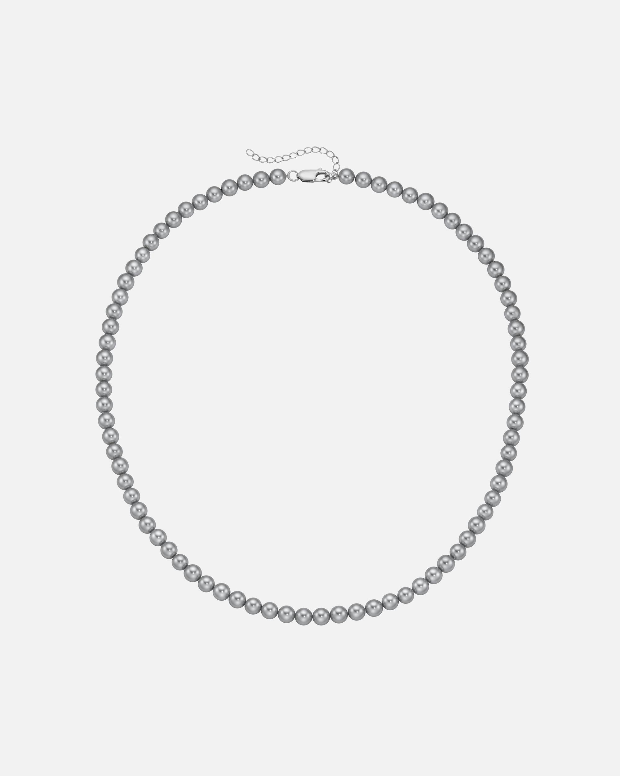 Halskette für Unisex Smart Jewel Kette mit Muschel-Perlen, Silber 925 Grau