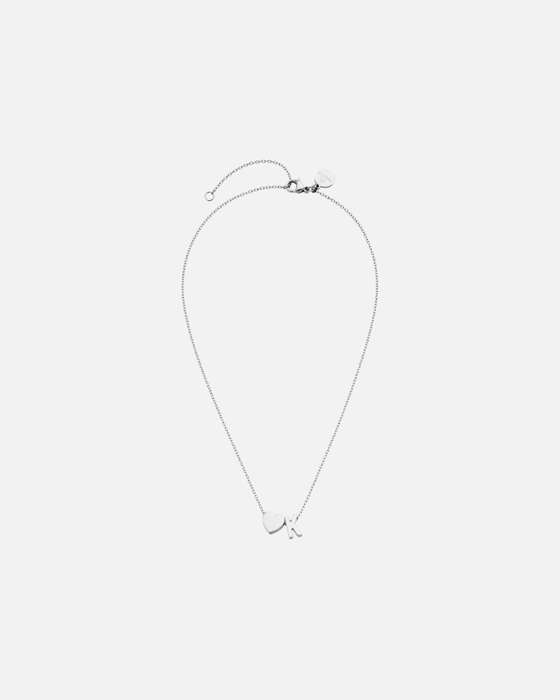 Halskette für Unisex Purelei Letter Heart K Kette 100% Edelstahl Silber