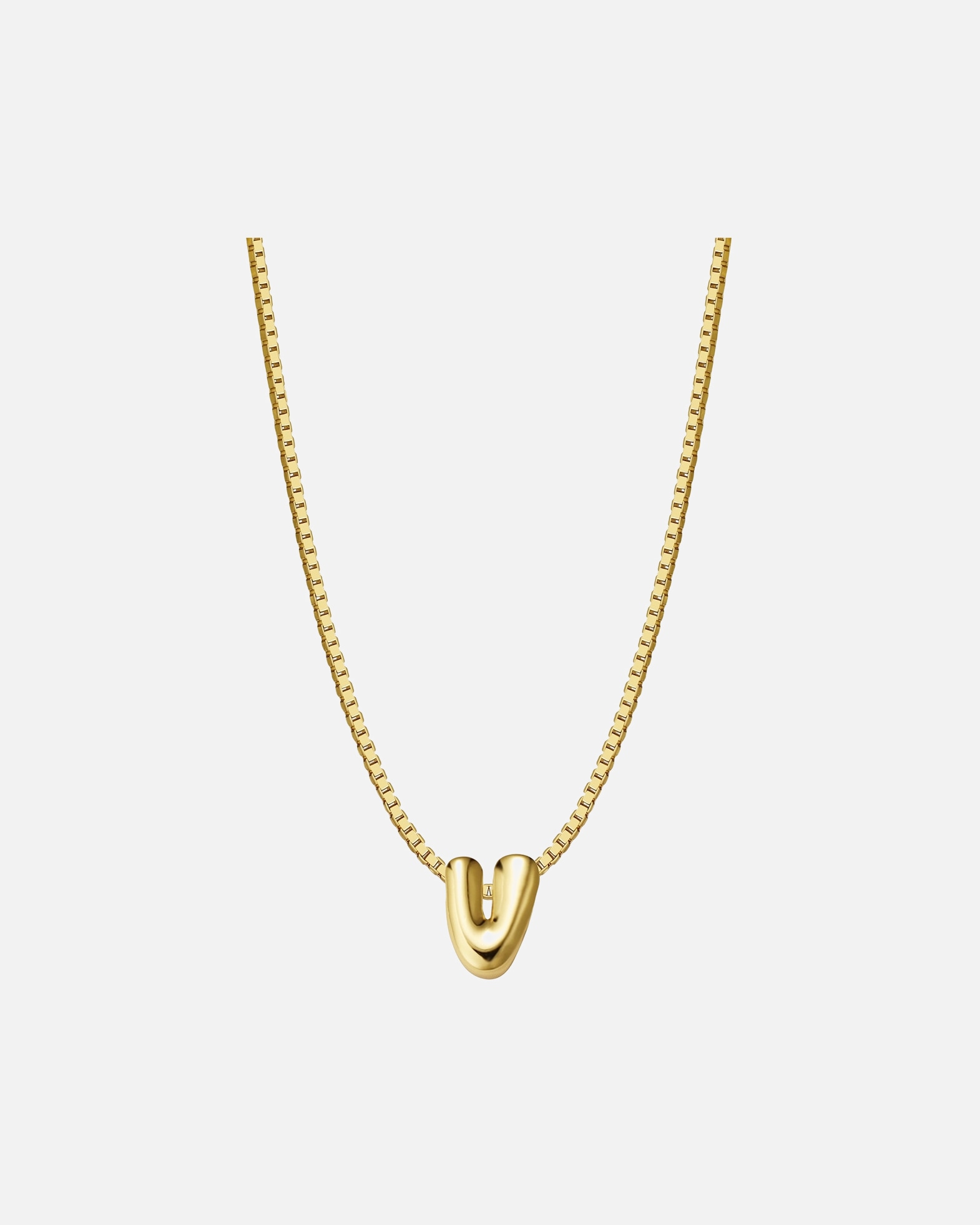 Halskette für Weiblich Glanzstücke München Halskette Buchstabe V aus Sterling Silber in gelbgold 40,0 cm Basiskette + 5,0 cm Verlängerung