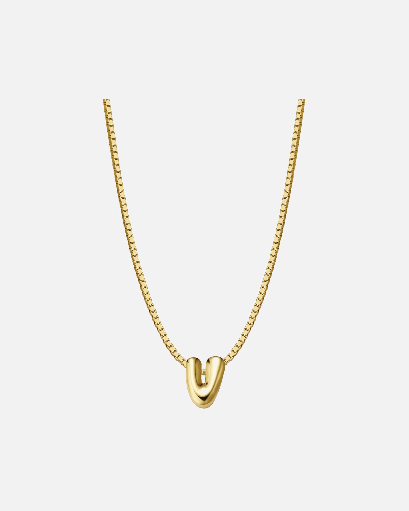 Halskette für Weiblich Halskette Buchstabe V aus Sterling Silber in gelbgold 40,0 cm Basiskette + 5,0 cm Verlängerung