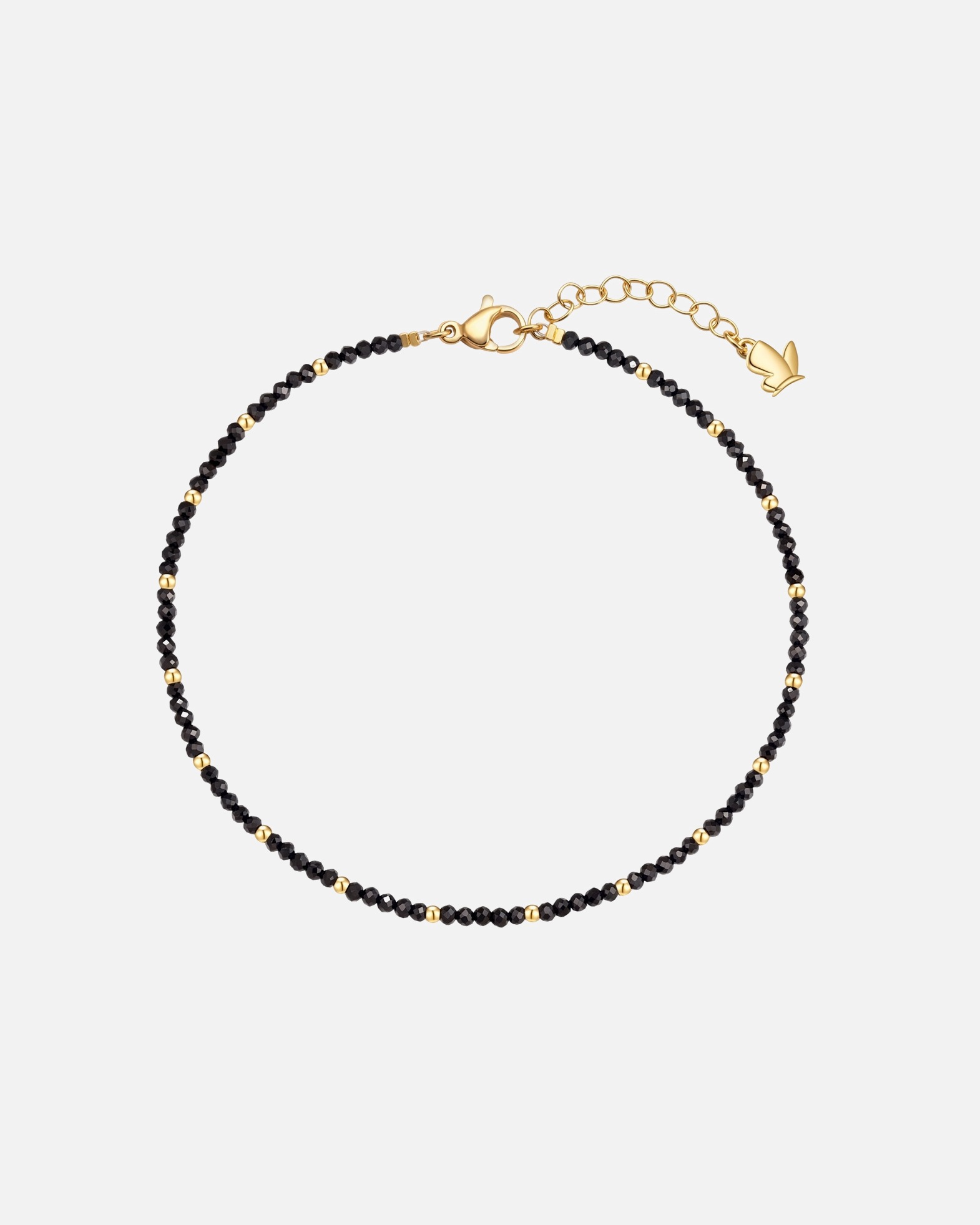 Schmuck für Weiblich Glanzstücke München Edelsteinfusskette aus Edelstahl in Gelbgold mit Spinell 22,0 cm Basislänge + 3,0 cm Verlängerung