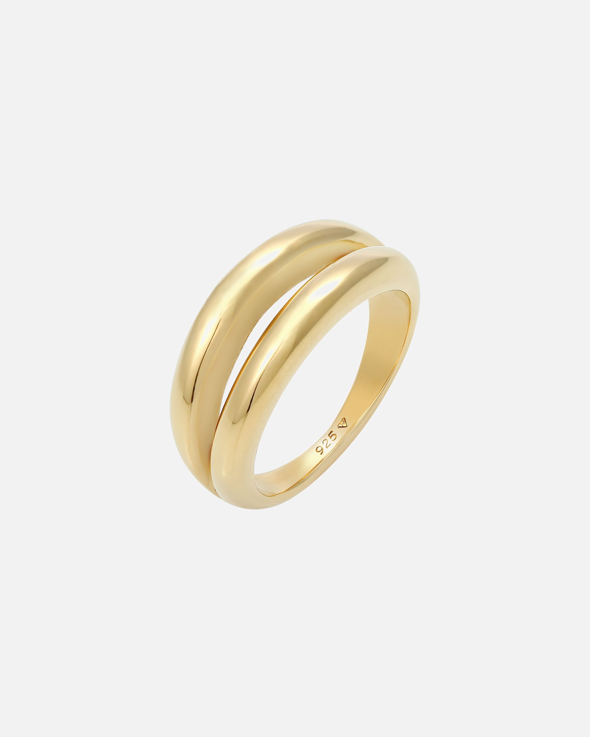 Ring für Weiblich Elli PREMIUM Bandring Doppelt Basic Look 925 Silber 54