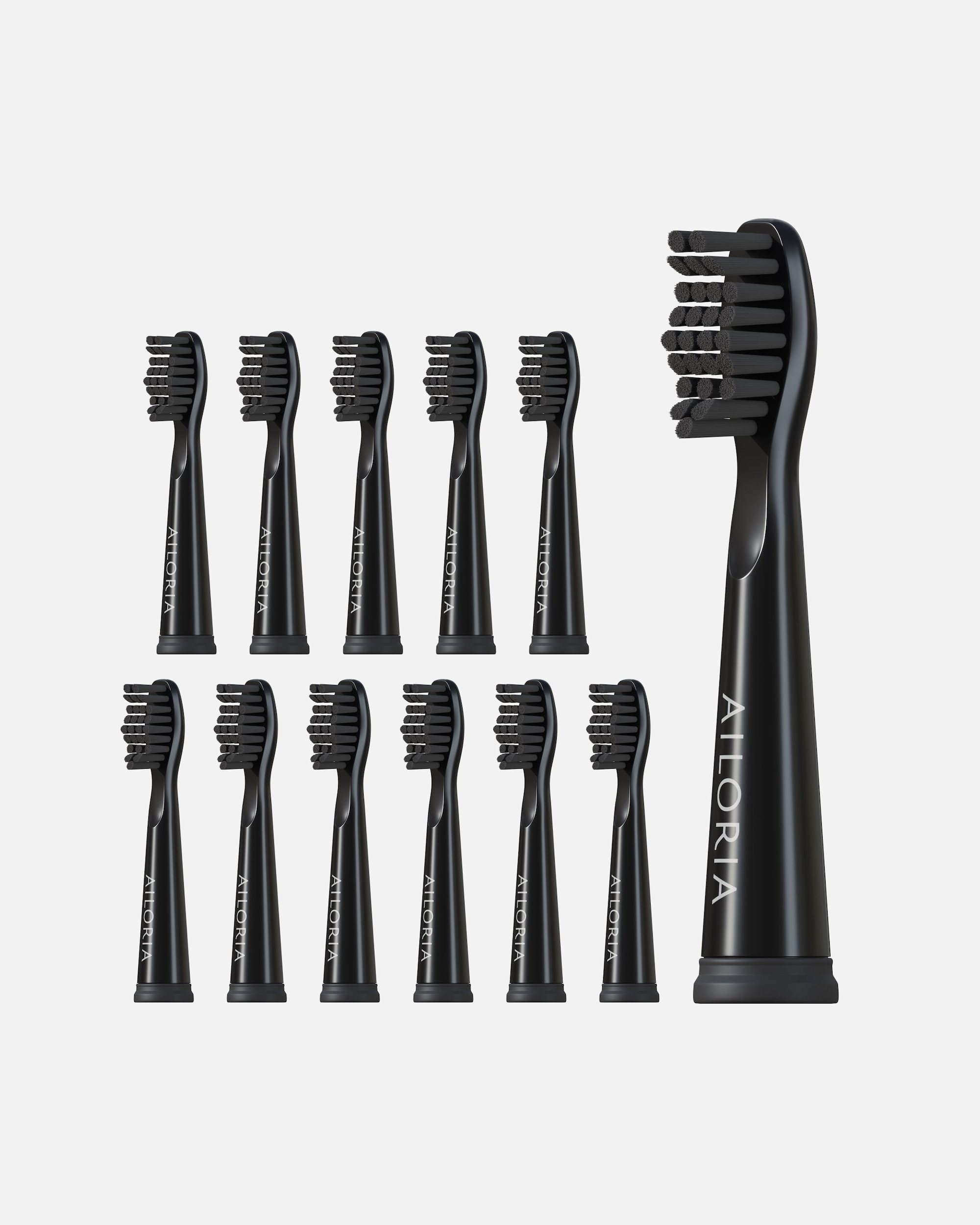 Elektrische Zahnbürste für Unisex FLASH TRAVEL Ersatzbürstenköpfe 12er Set schwarz / schwarz