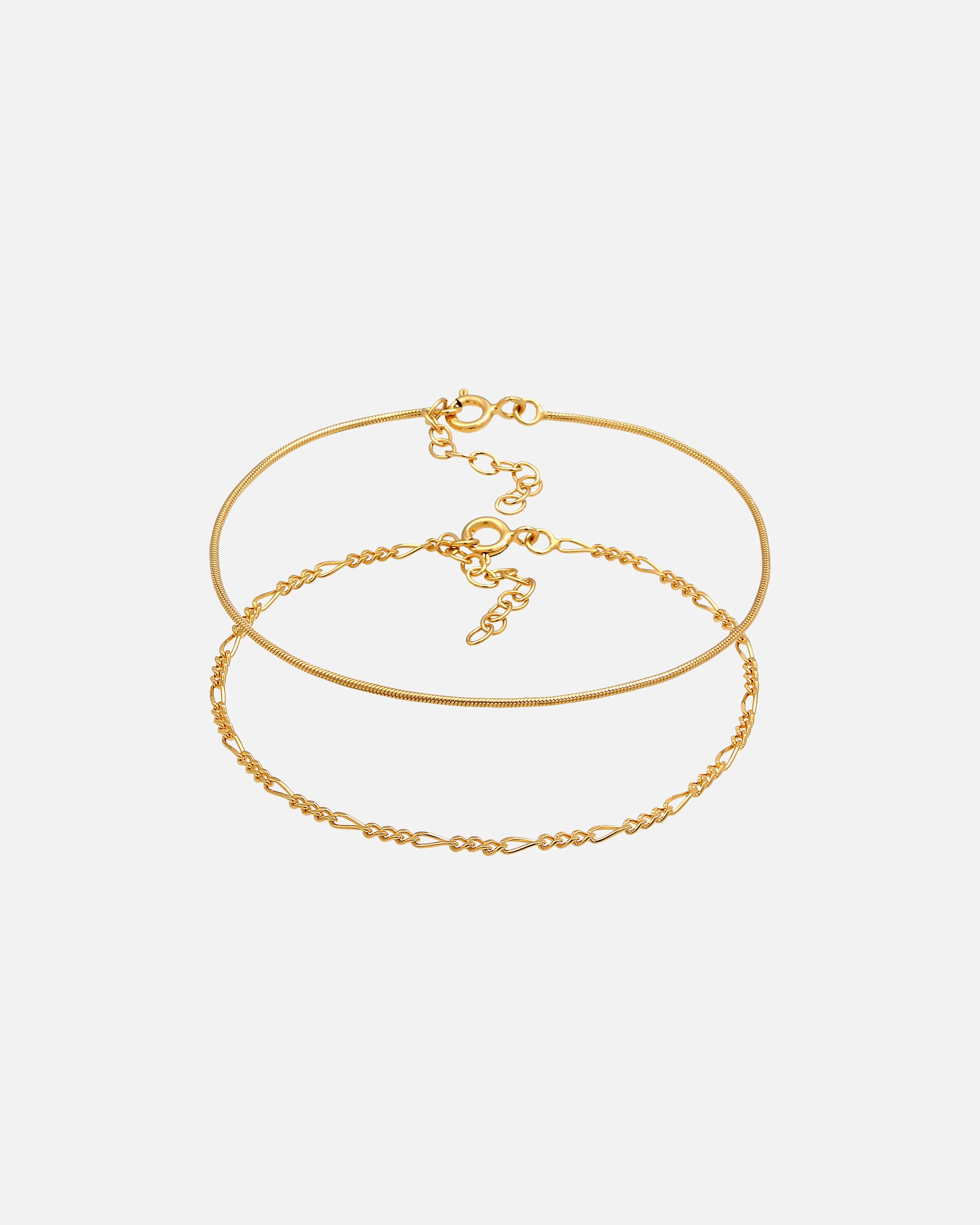 Armband für Weiblich Elli Armkettchen 2er Set Figaro Rund 925 Silber 1 Stück