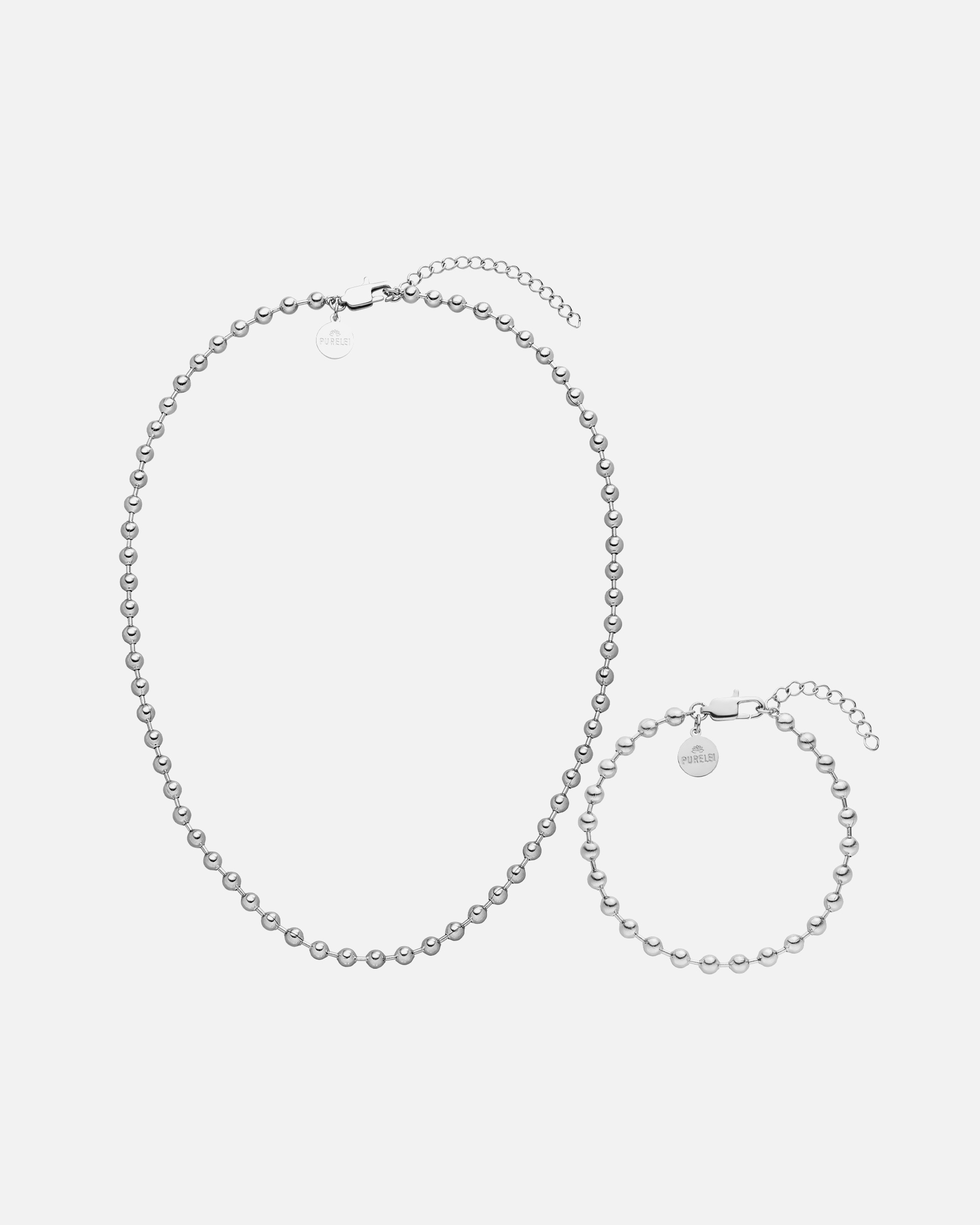 Schmuckset für Unisex Purelei Bubbly Duo Schmuck-Set 100% Edelstahl Silber