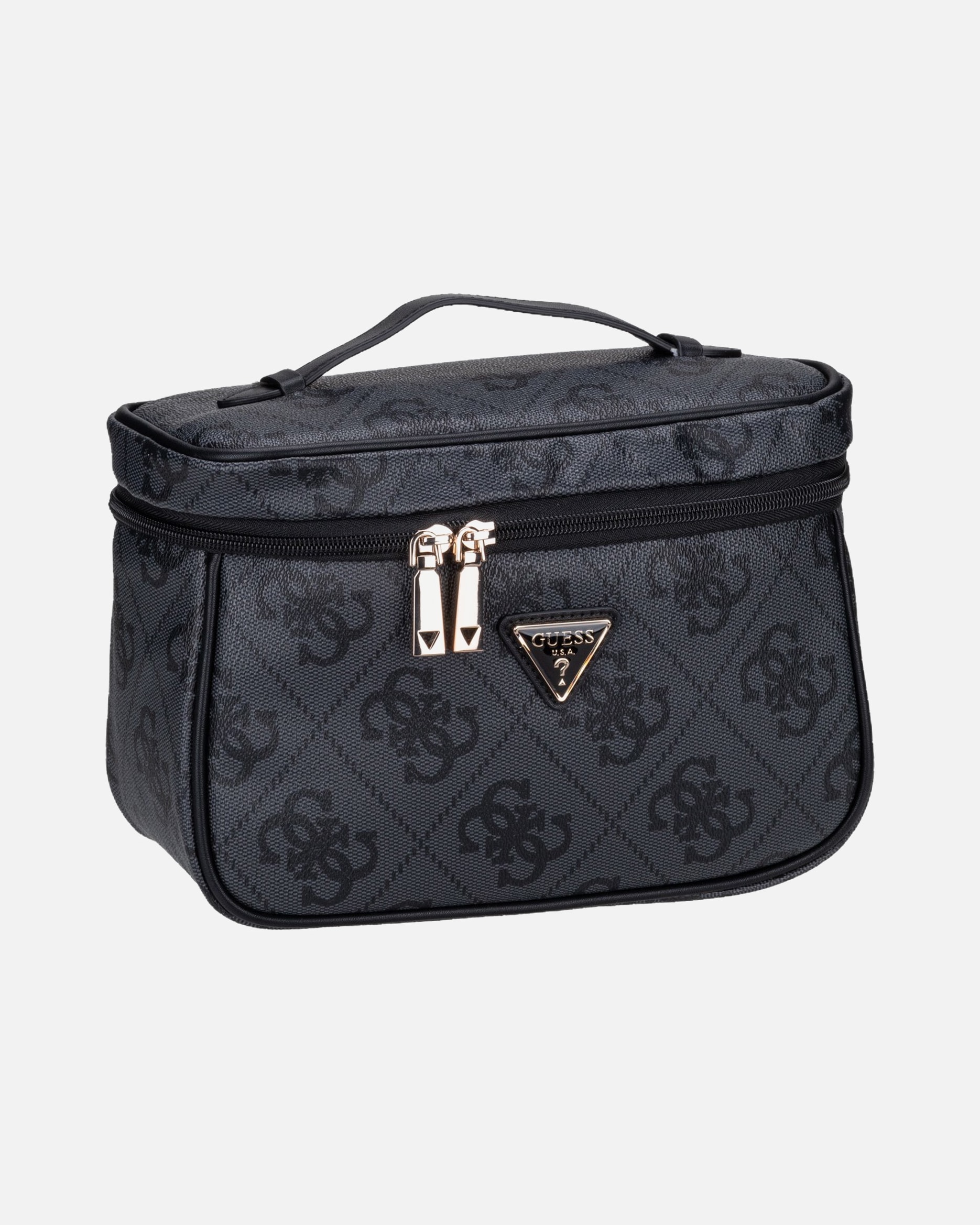 Kulturtasche für Weiblich GUESS Kulturbeutel Berta Train Coal