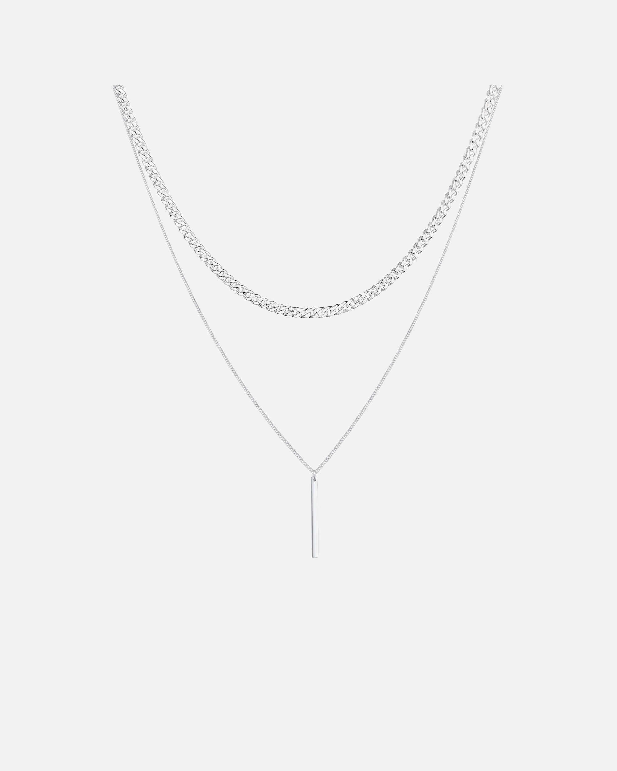 Halskette für Weiblich Elli PREMIUM Panzerkette Massiv Basic Layer Look 925er Silber 1 Stück