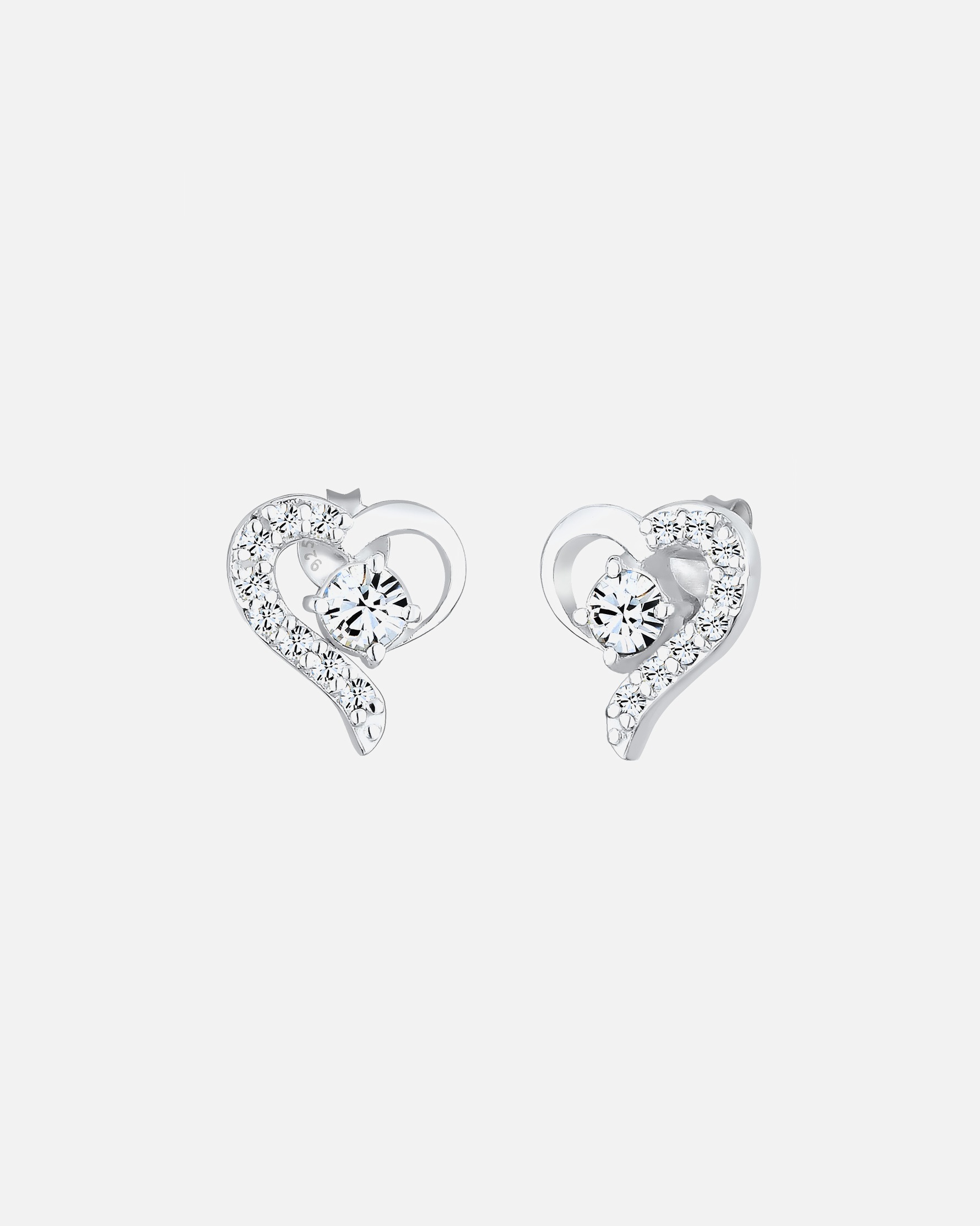 Ohrringe für Weiblich Elli Herz Liebe 925 Sterling Silber, mit Kristallen von Swarovski® Darling 1 Stück